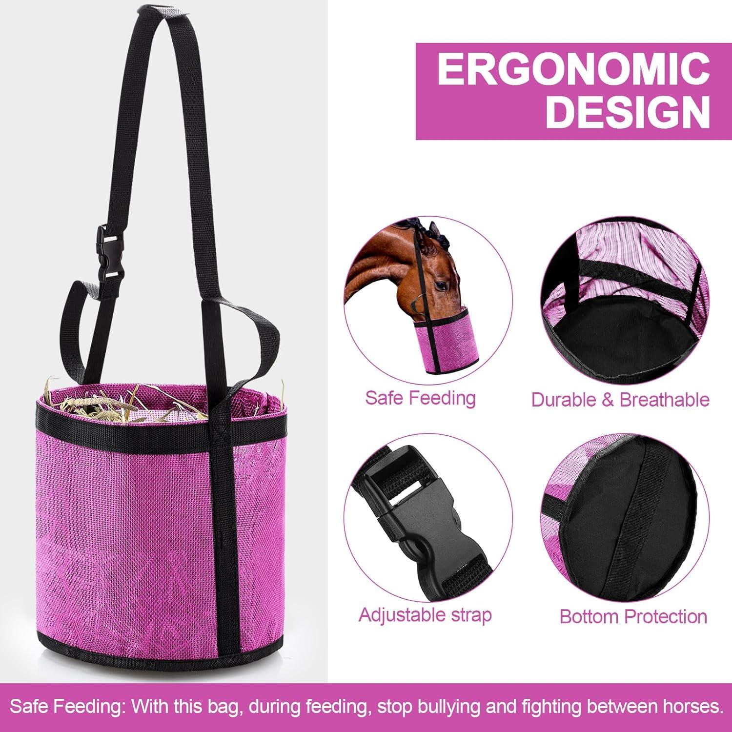 Bolsa de Alimentación para Caballos Sumind - 2 Pcs Rosa