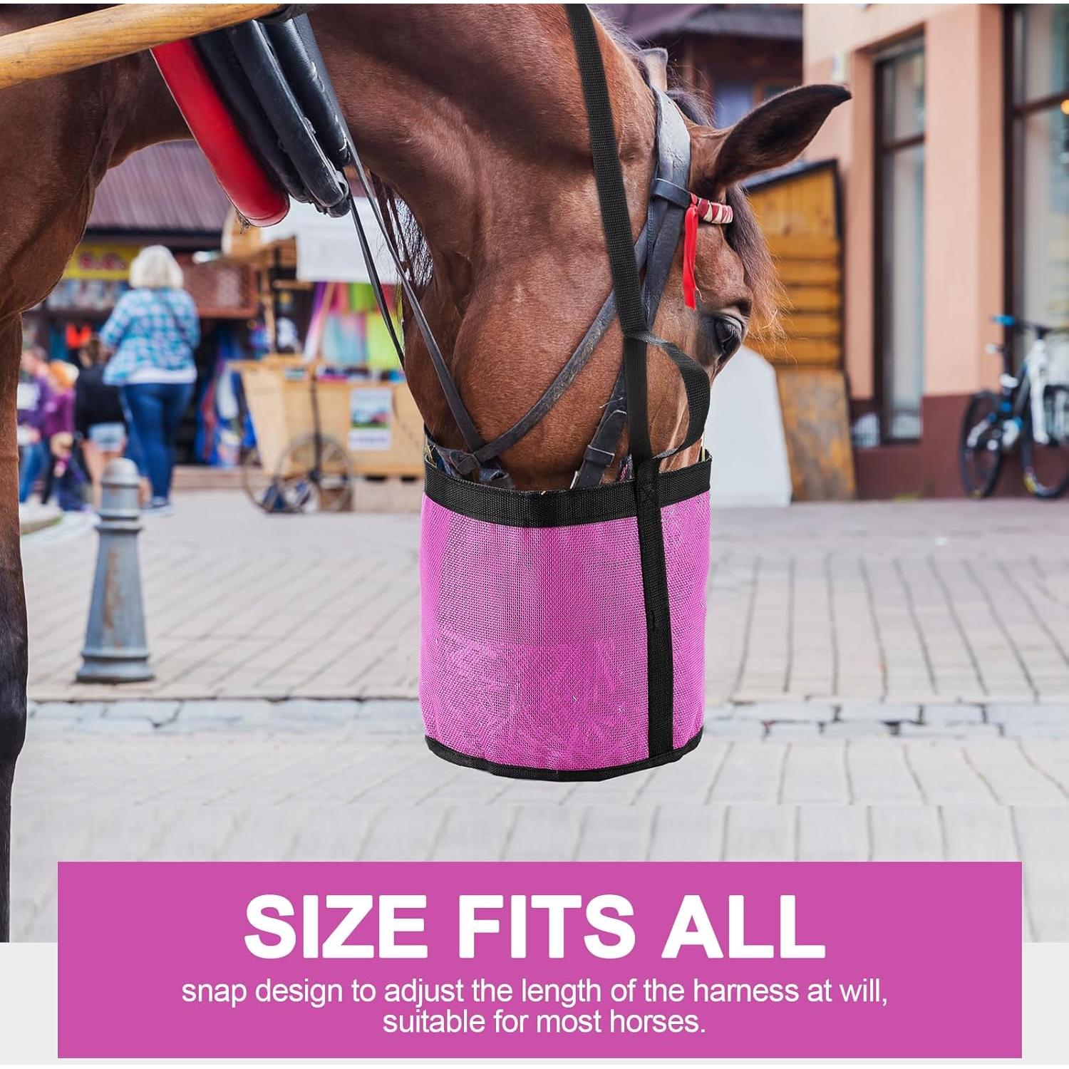 Bolsa de Alimentación para Caballos Sumind - 2 Pcs Rosa