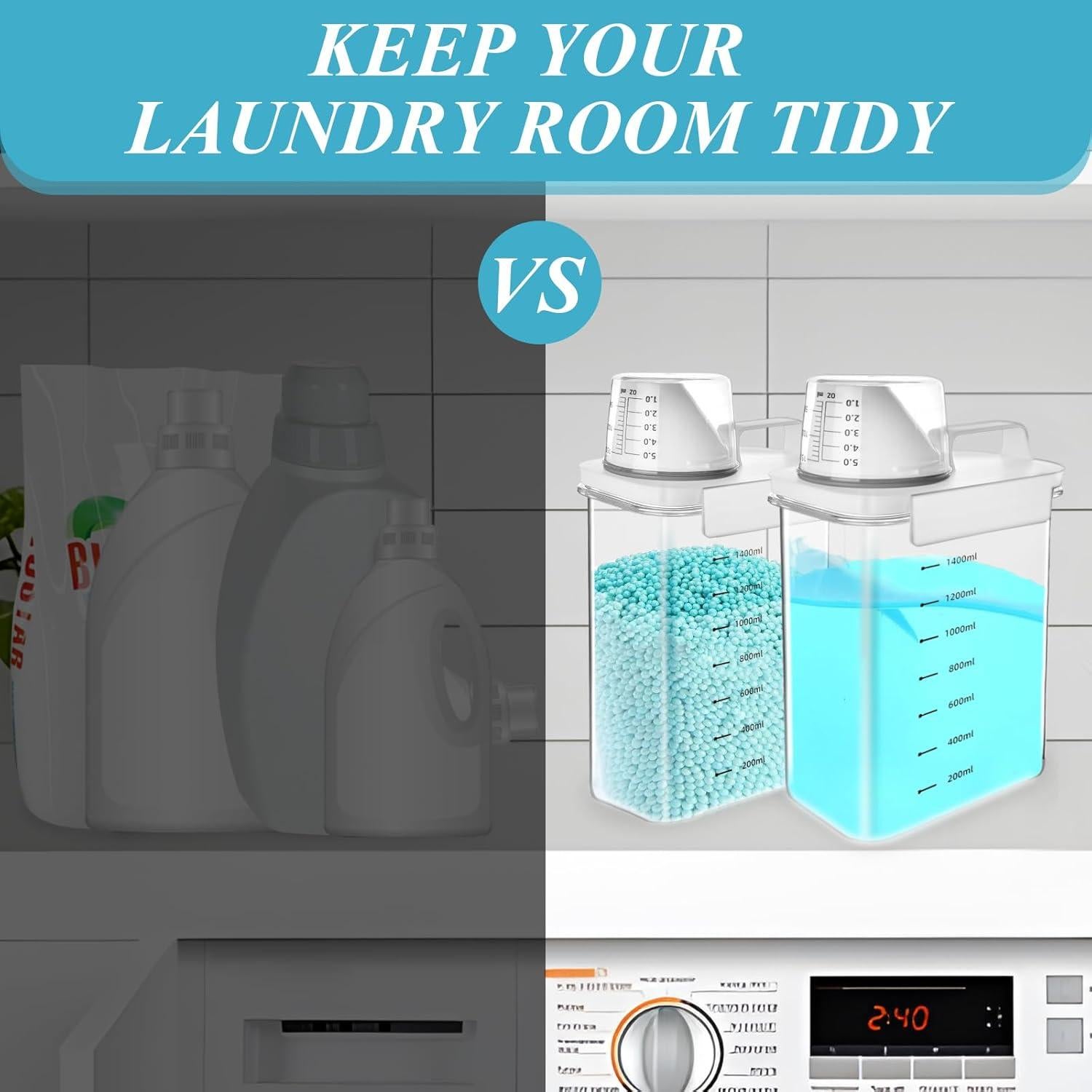 Dispensador de Detergente Supkiir 1800ml 2 Paquetes PET