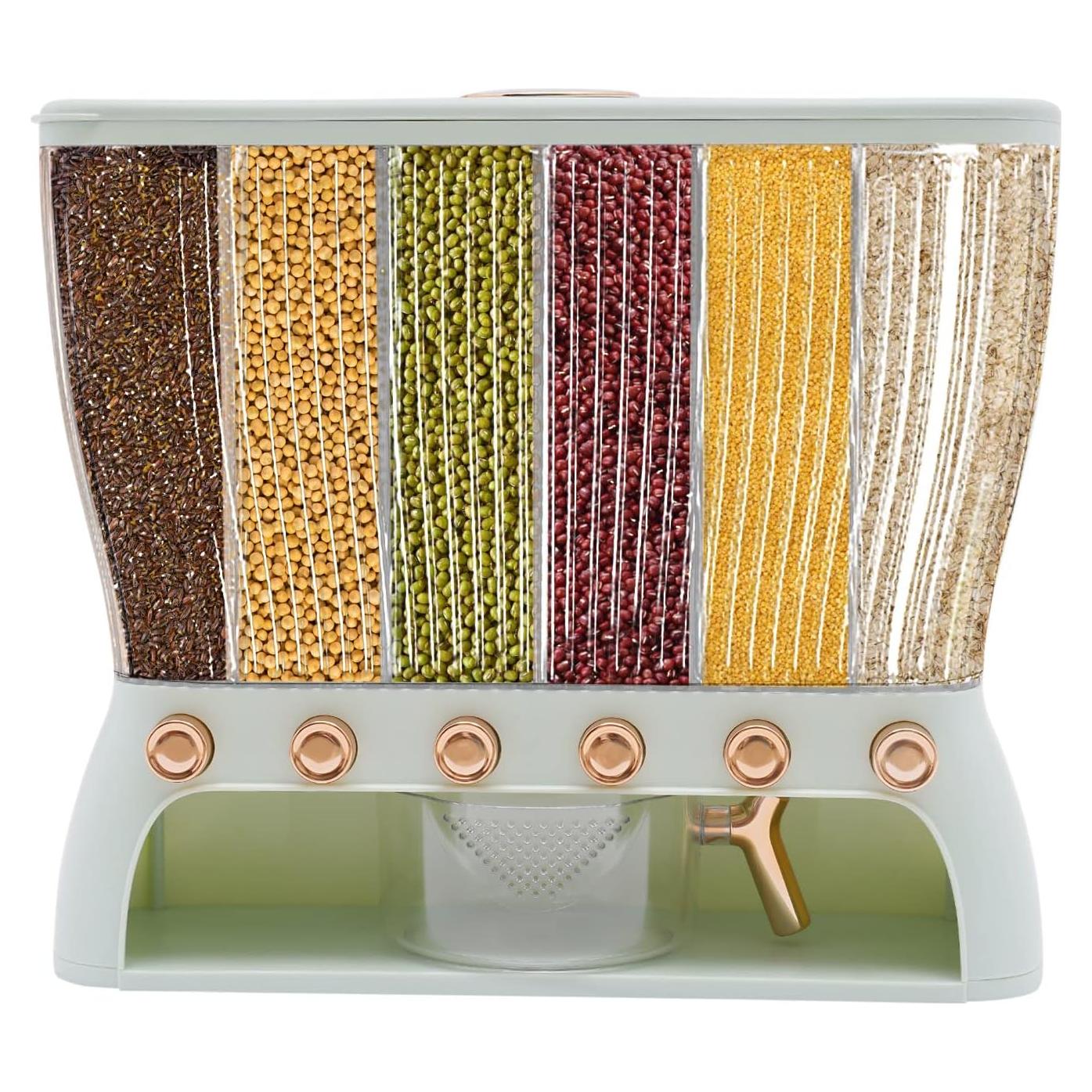 Dispensador de Granos WUSILIL 6 Rejillas Verde Claro 10kg