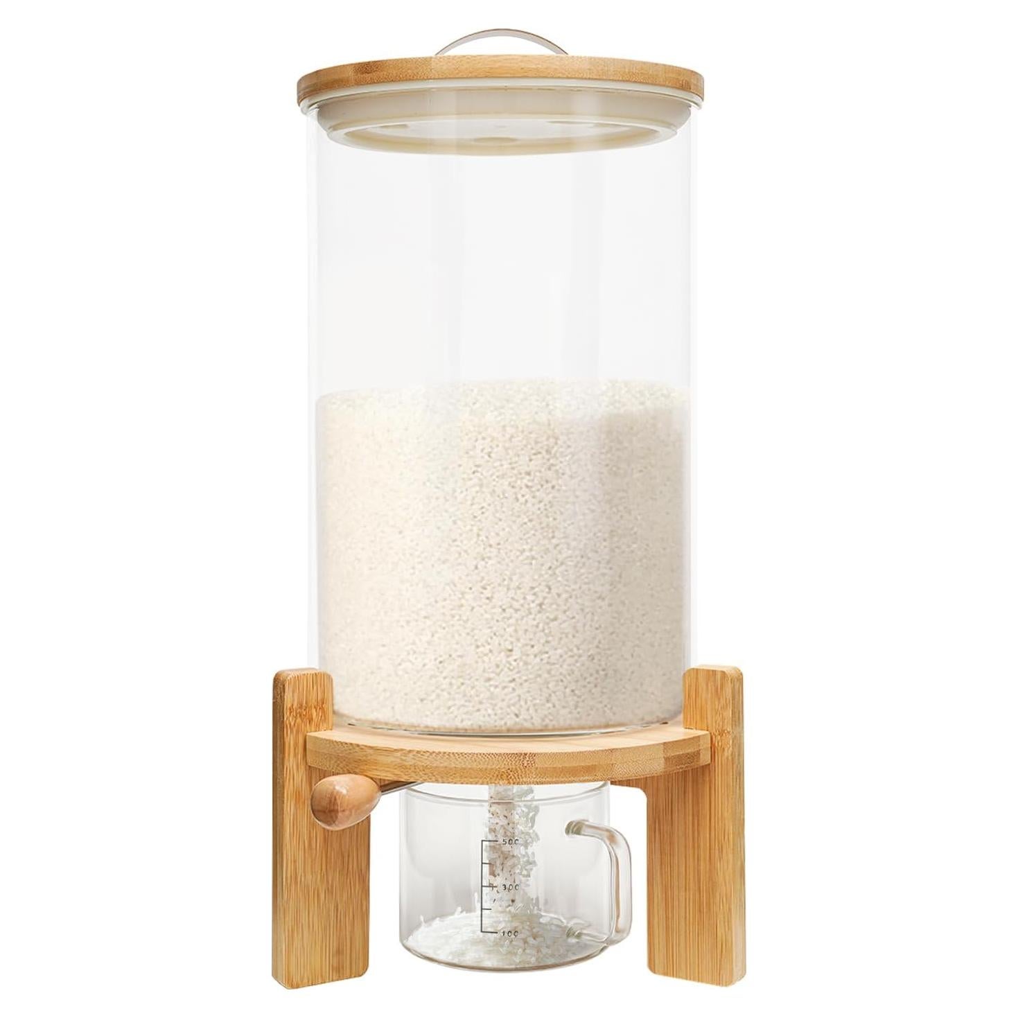 Dispensador de arroz 7.5L Dfmyhked hermético vidrio acero