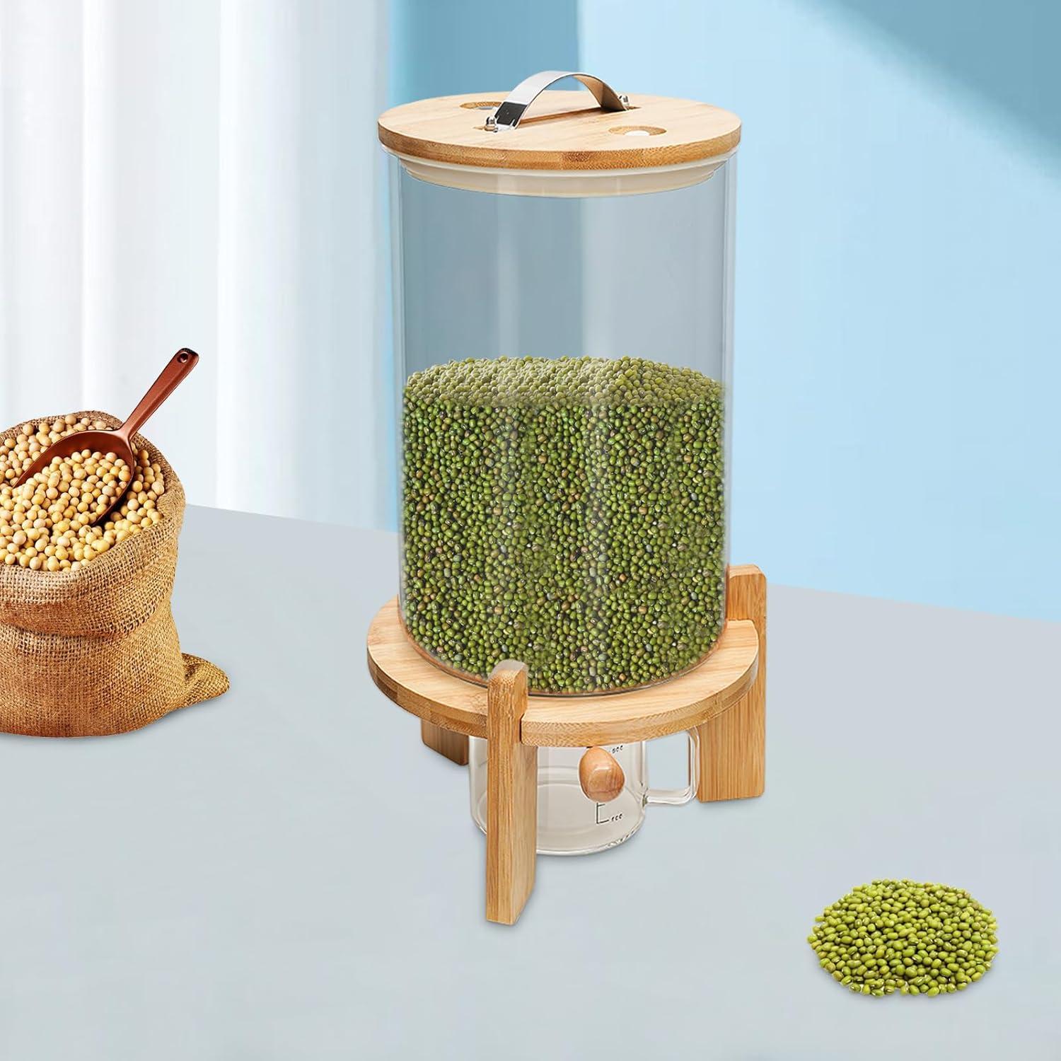 Dispensador de arroz 7.5L Dfmyhked hermético vidrio acero