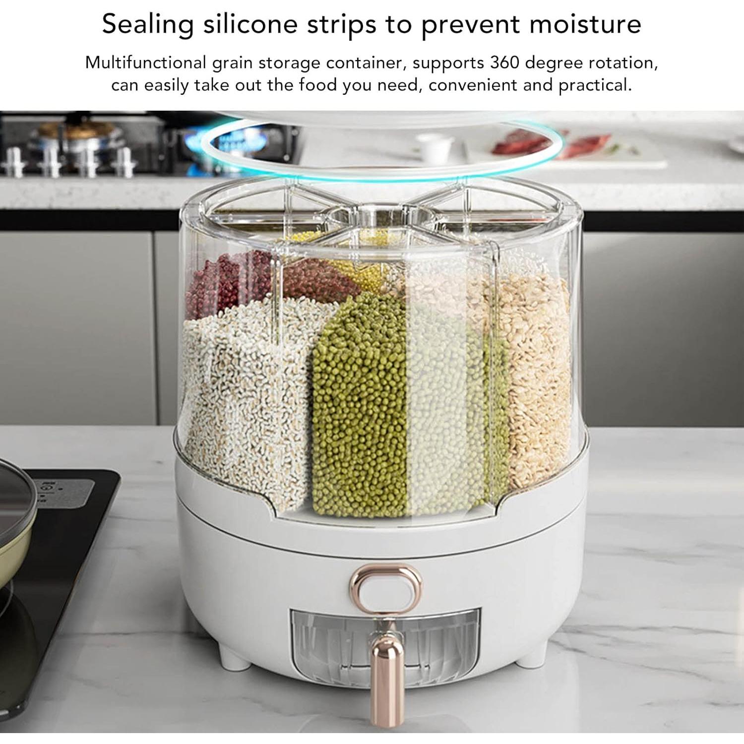 Dispensador de Cereal Rosvola 6 Compartimentos Gran Capacidad