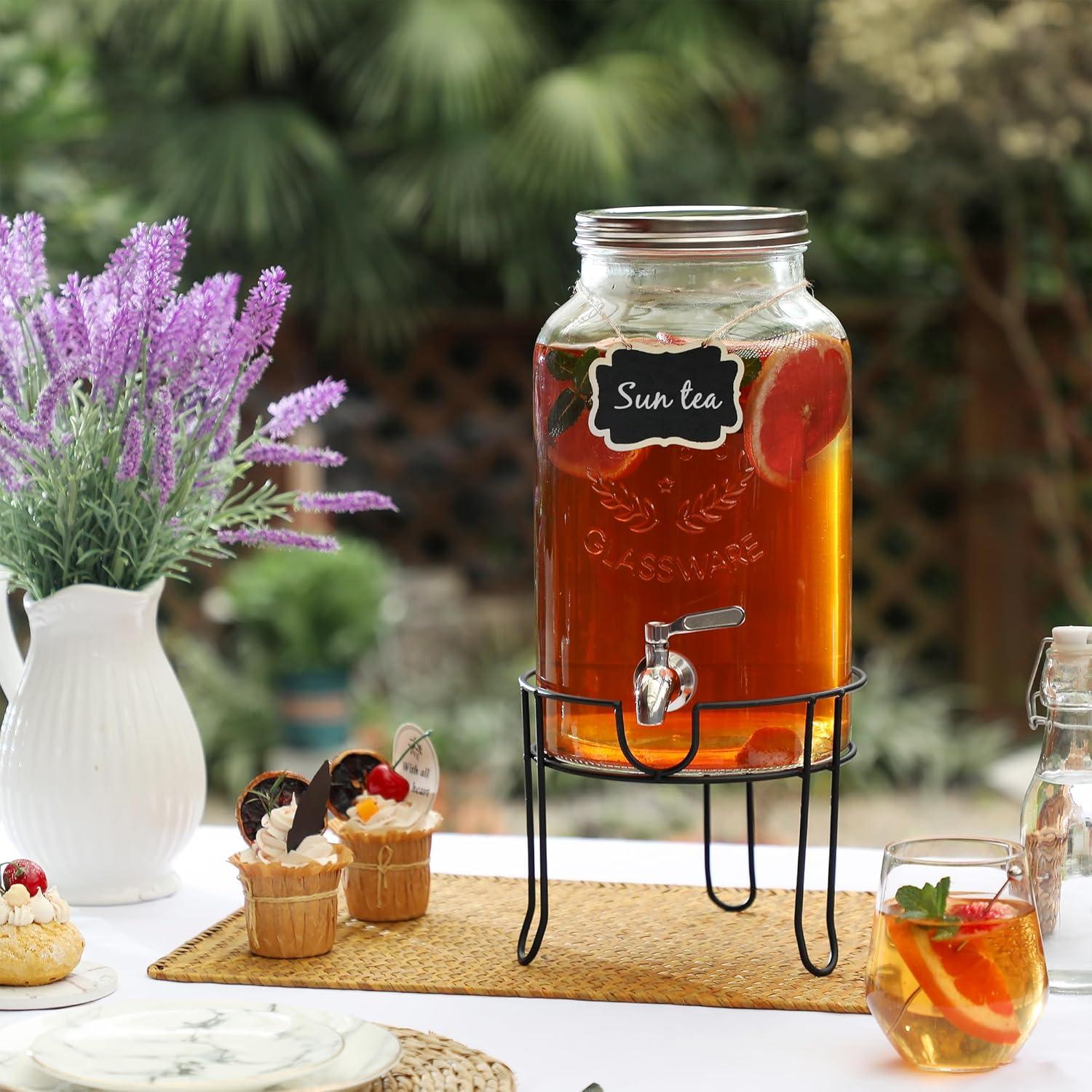 Dispensador de Bebidas de Vidrio 5.68L MiraEase con Grifo Acero