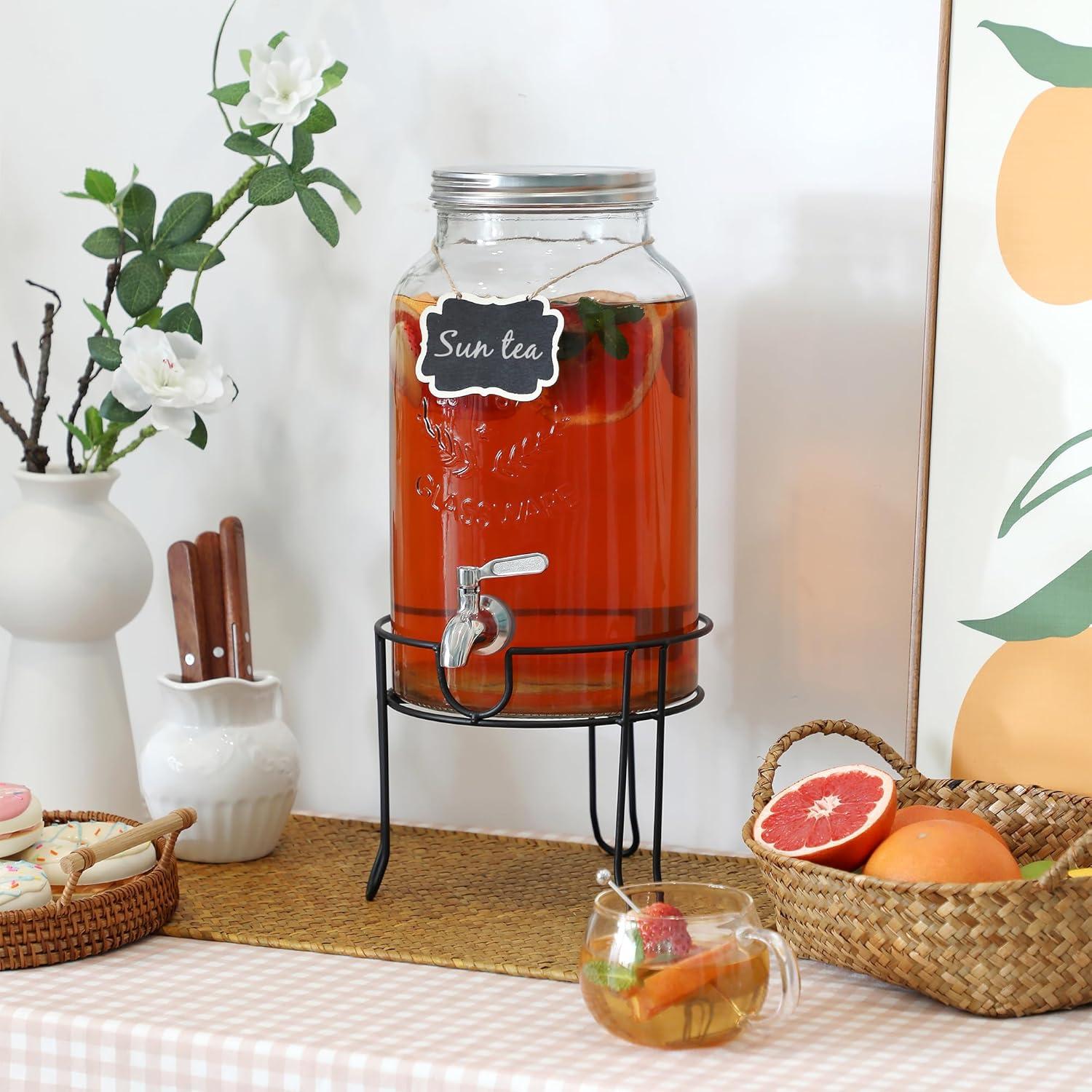 Dispensador de Bebidas de Vidrio 5.68L MiraEase con Grifo Acero