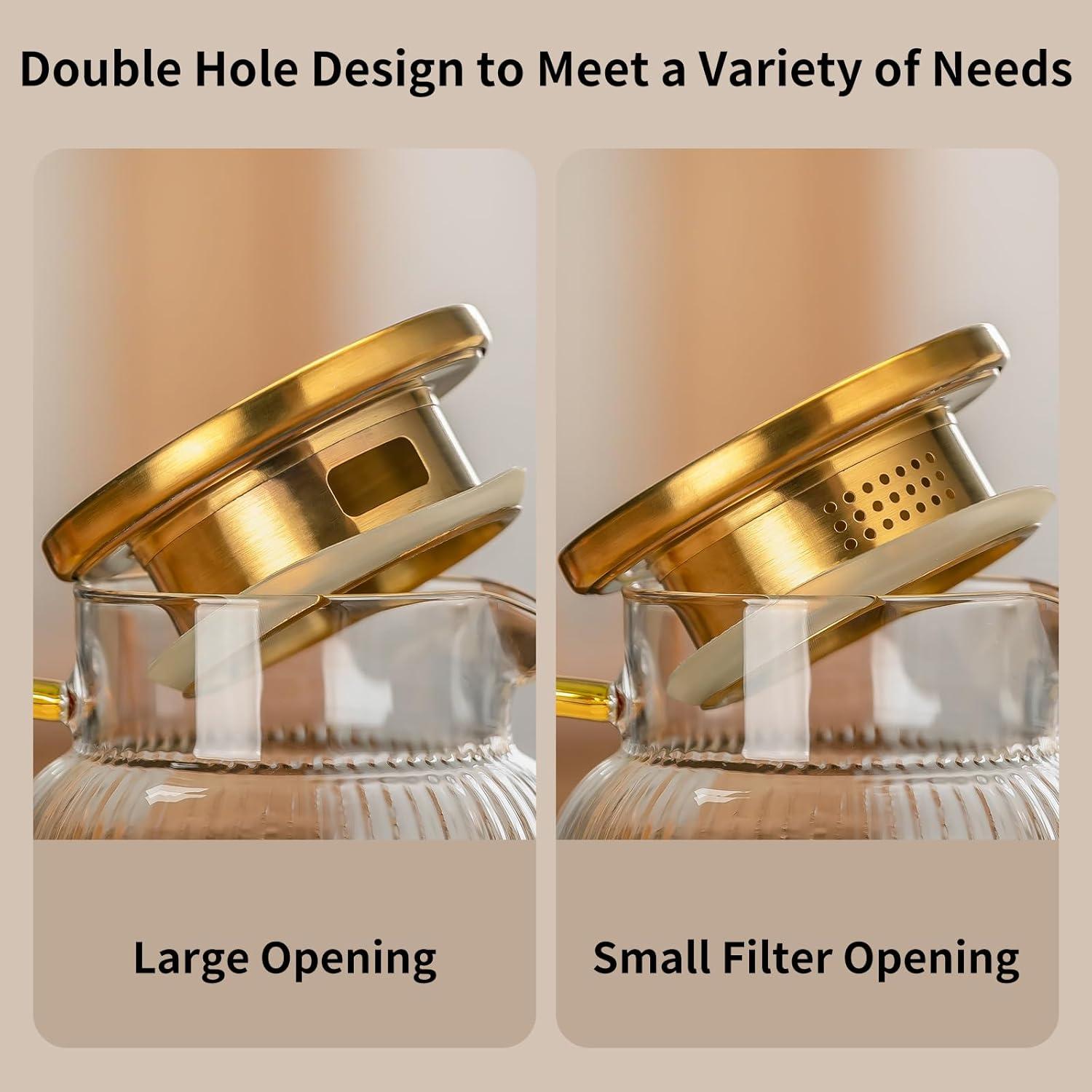 Pack 2 Jarras de Vidrio Buaic 2L con Tapa Acero Inoxidable