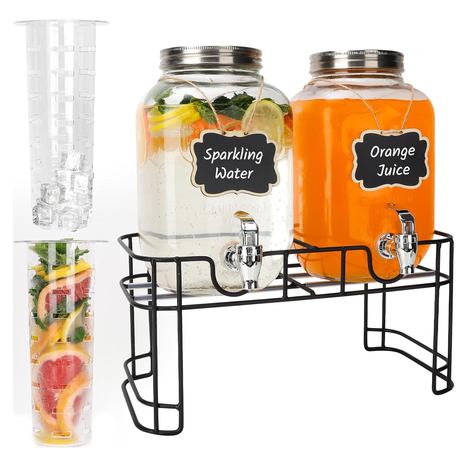 Dispensador de Bebidas de Vidrio Waymind 1 Galón 2 Piezas