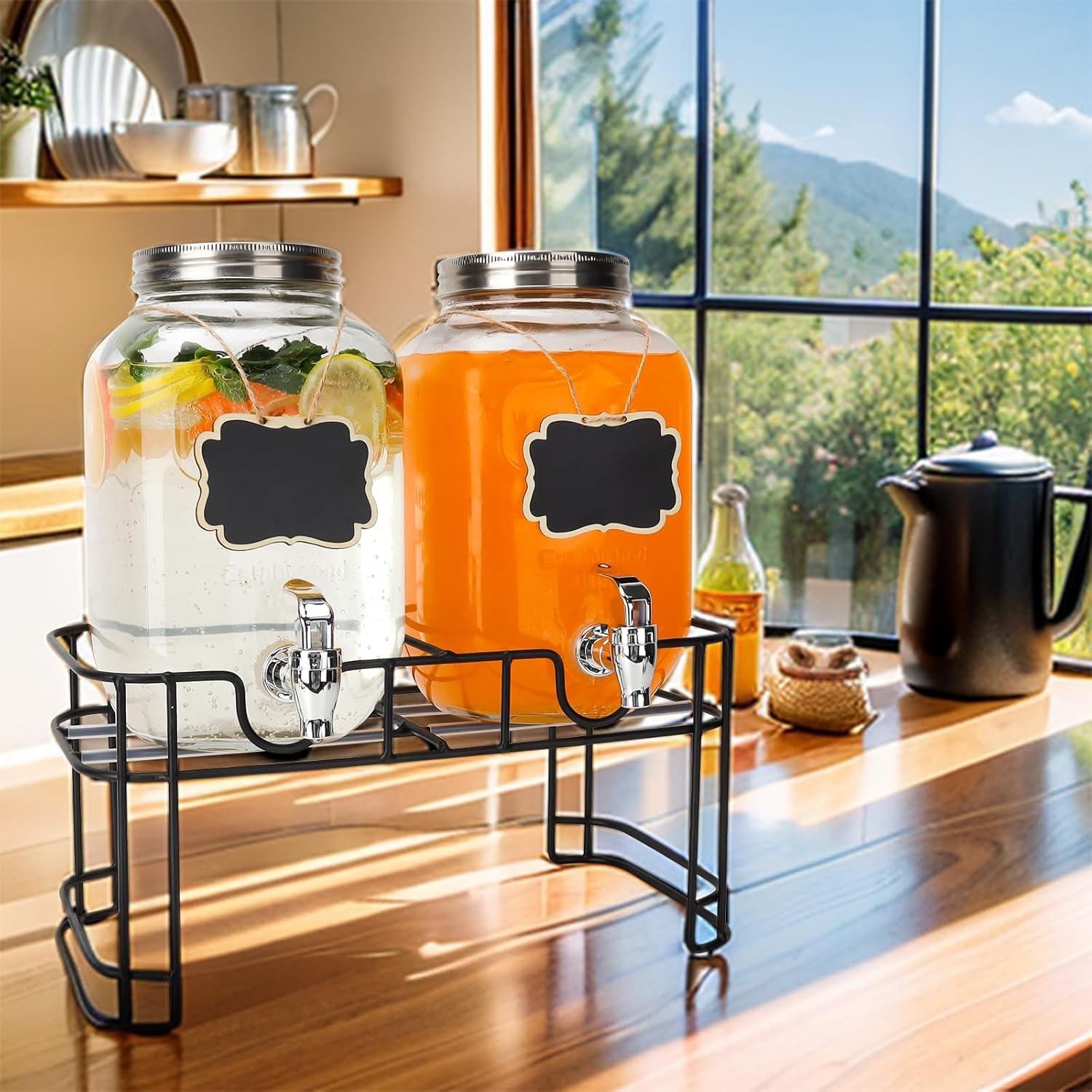 Dispensador de Bebidas de Vidrio Waymind 1 Galón 2 Piezas