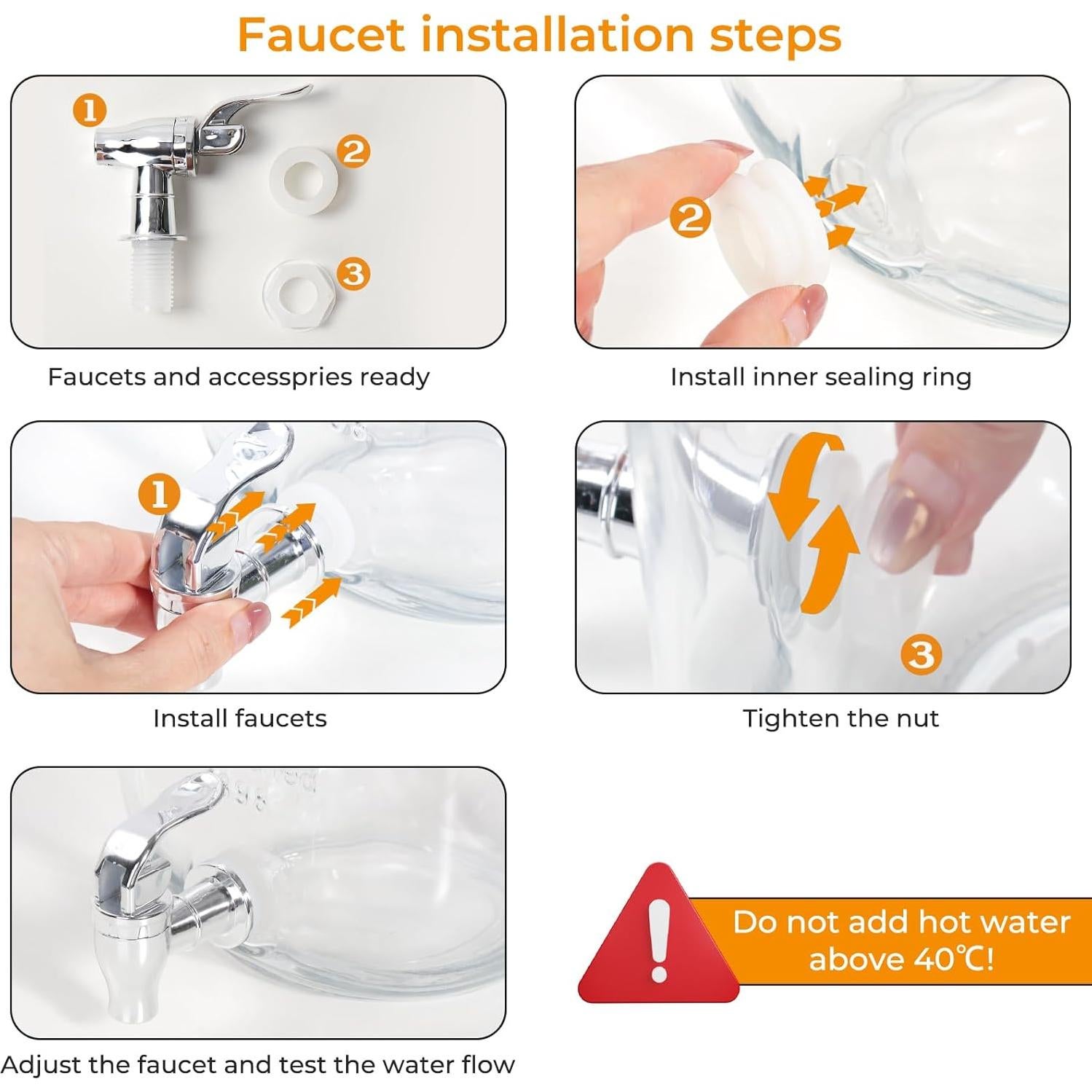 Dispensador de Bebidas de Vidrio Waymind 1 Galón 2 Piezas