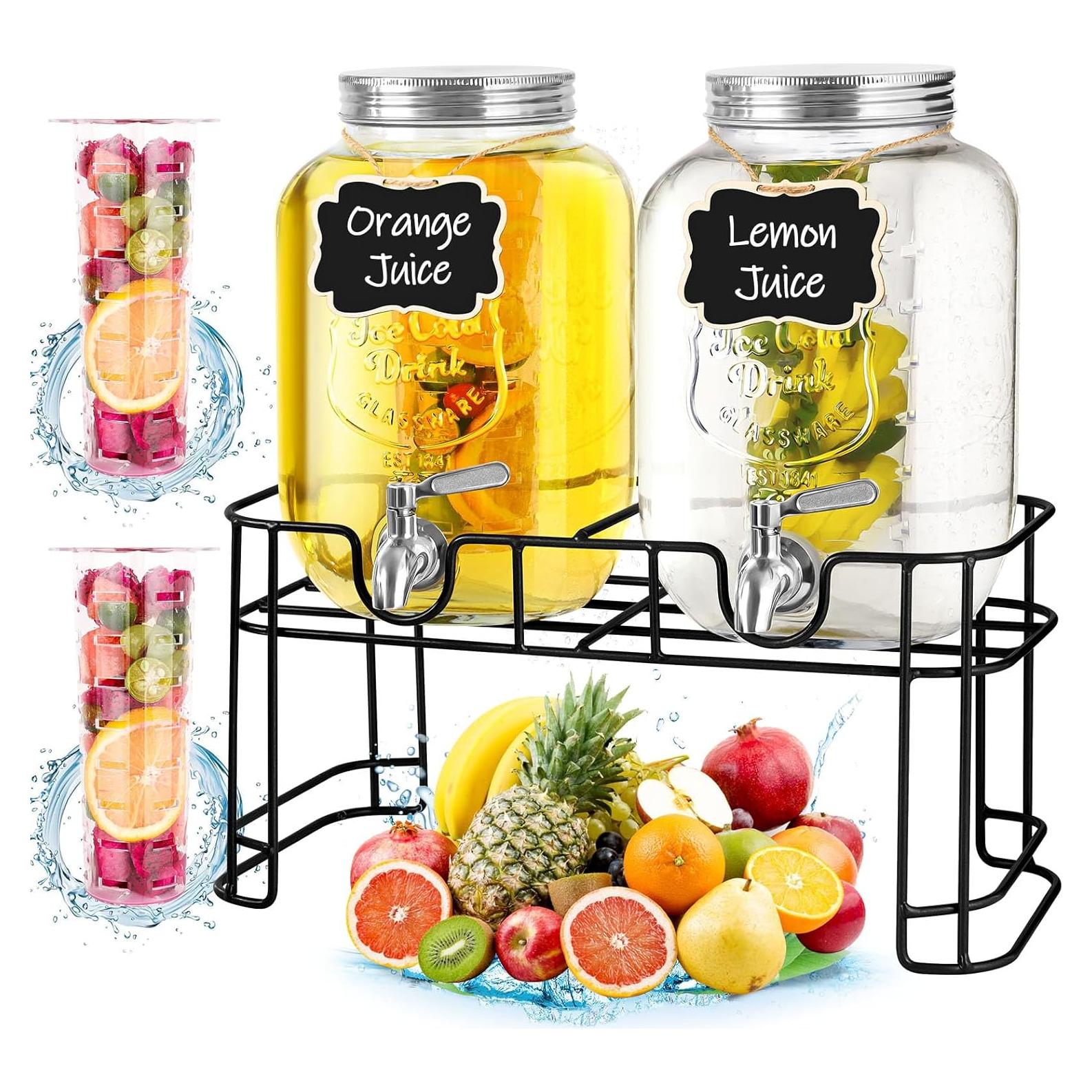 Dispensador de Bebidas de Vidrio ACDRIME 1 Galón con Grifo Inoxidable