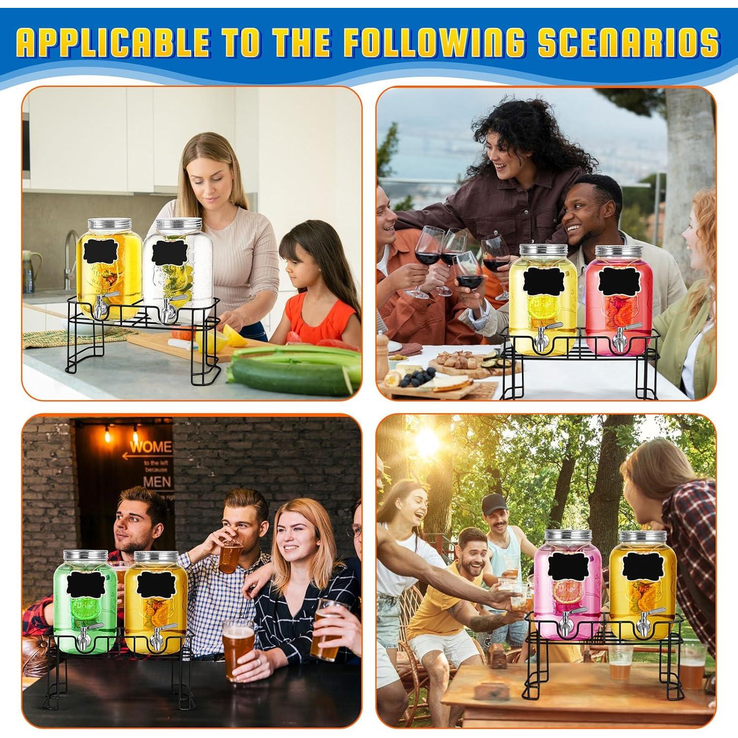 Dispensador de Bebidas de Vidrio ACDRIME 1 Galón con Grifo Inoxidable