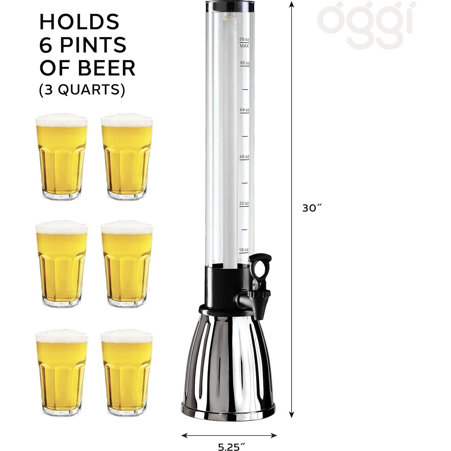 Dispensador de Cerveza OGGI 3L Acero Inoxidable con Grifo