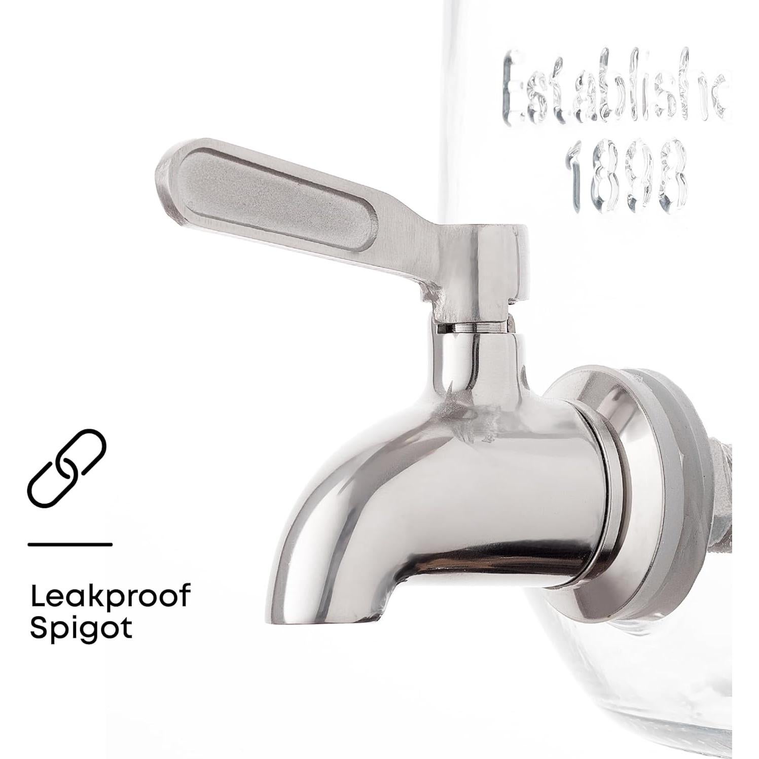 Dispensador de Bebidas JoyJolt 3.78L Vidrio con Grifo Acero