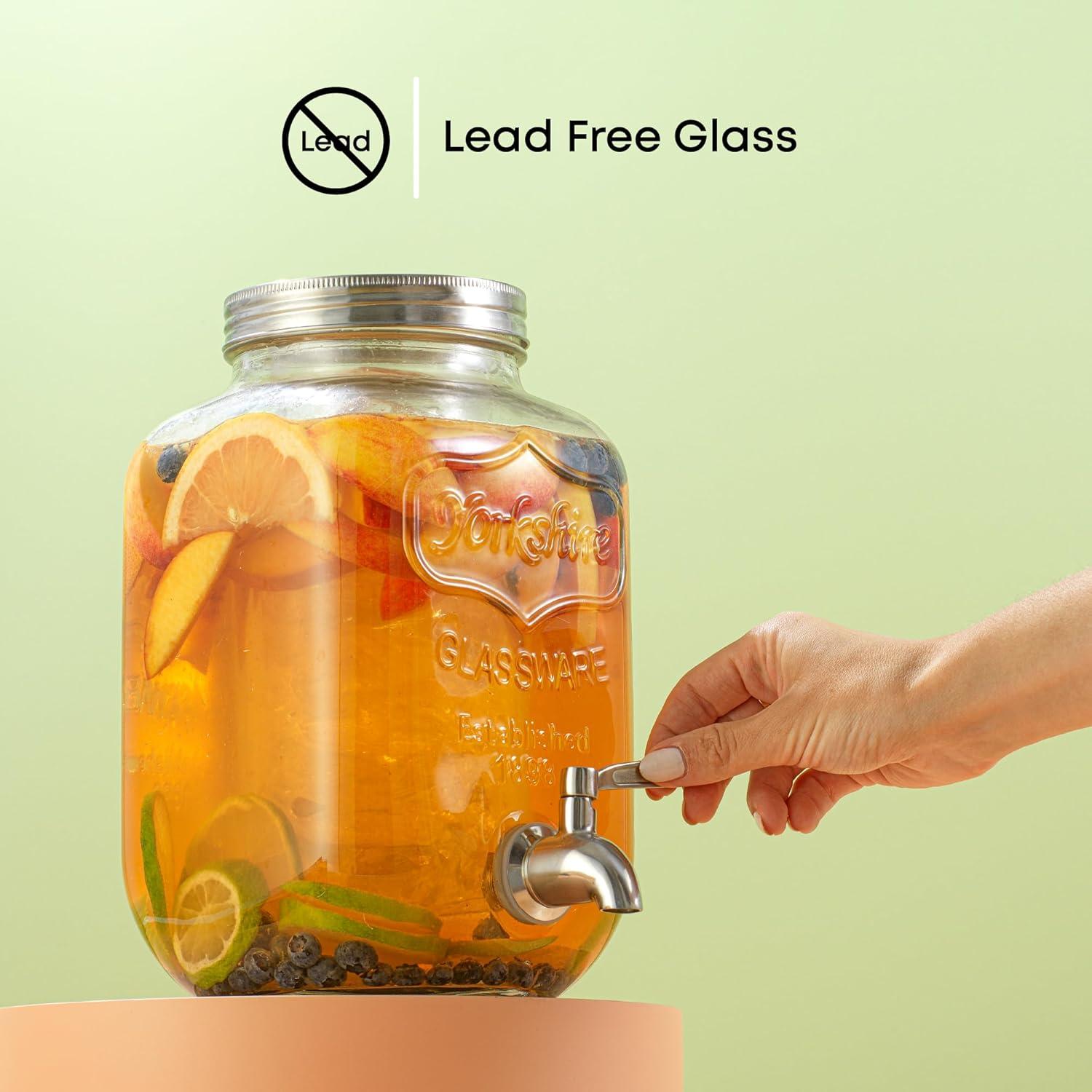 Dispensador de Bebidas JoyJolt 3.78L Vidrio con Grifo Acero