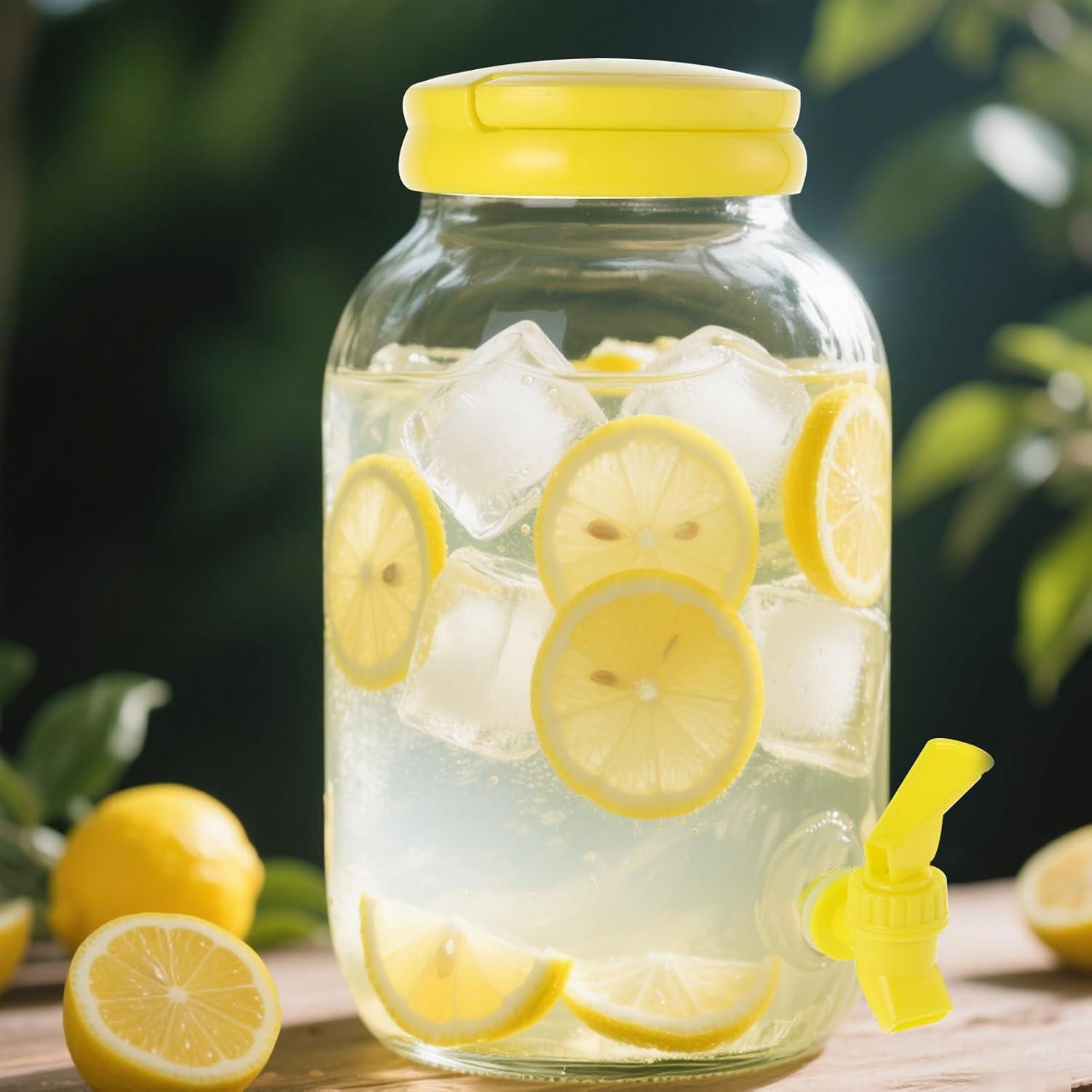 Set 2 Dispensadores de Bebidas Plástico + 40 Vasos Papel Limón