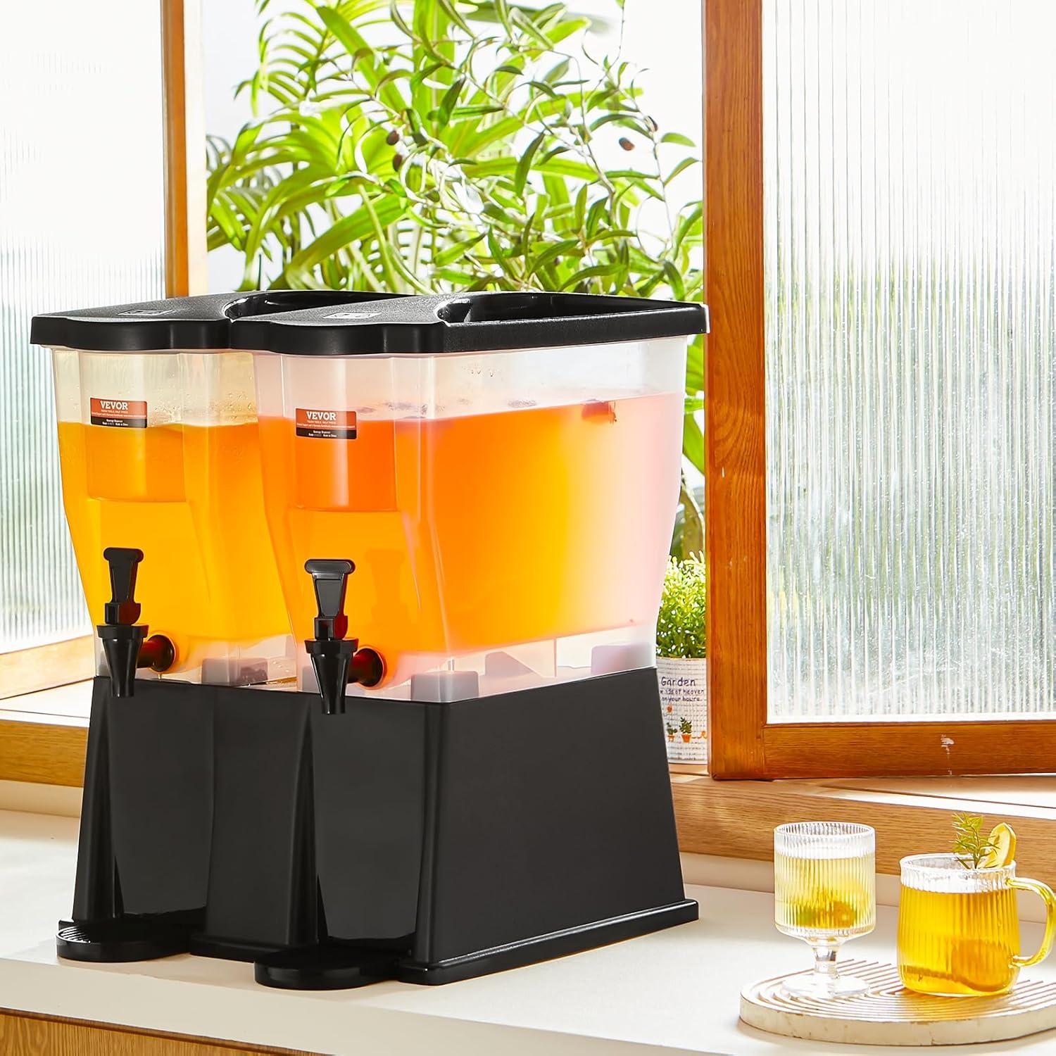 Dispensador de Bebidas VEVOR 11L Doble 2x3 Galones con Grifo