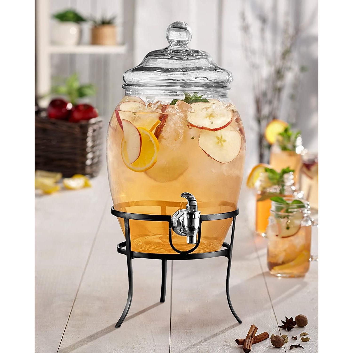 Dispensador de Bebidas Style Setter 2 Galones Vidrio y Metal