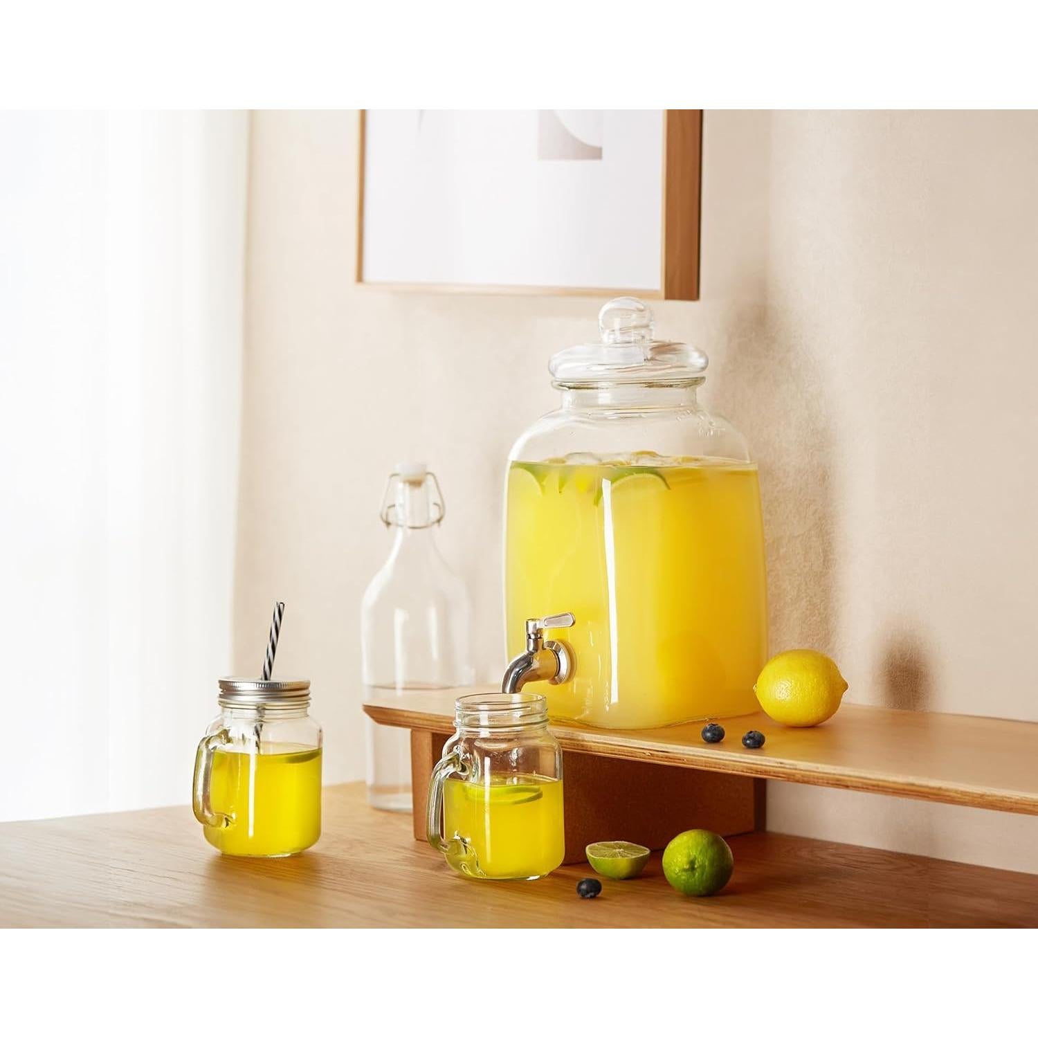 Dispensador de Bebidas KooK de Vidrio 4.73L con Grifo Inoxidable