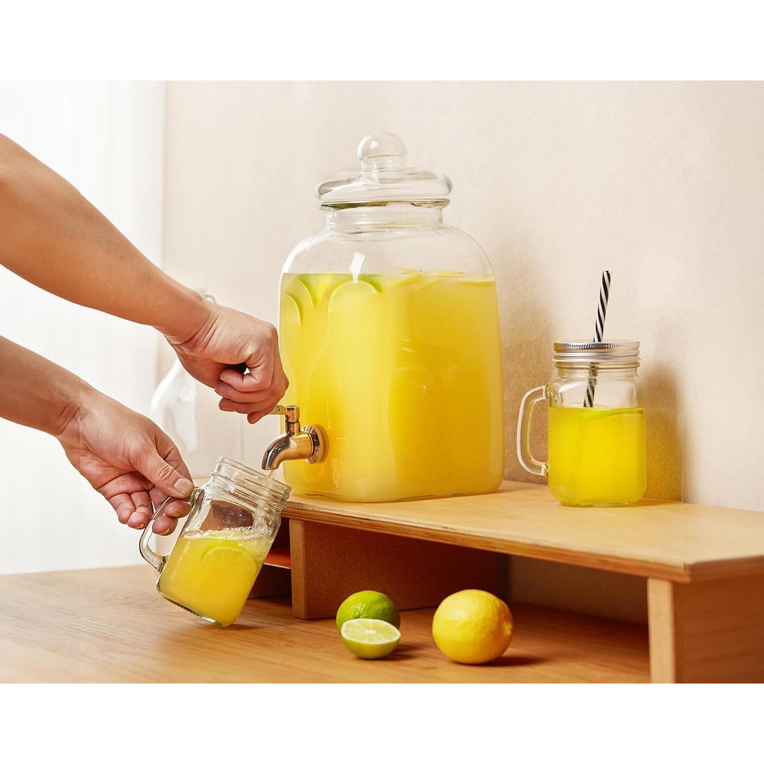 Dispensador de Bebidas KooK de Vidrio 4.73L con Grifo Inoxidable