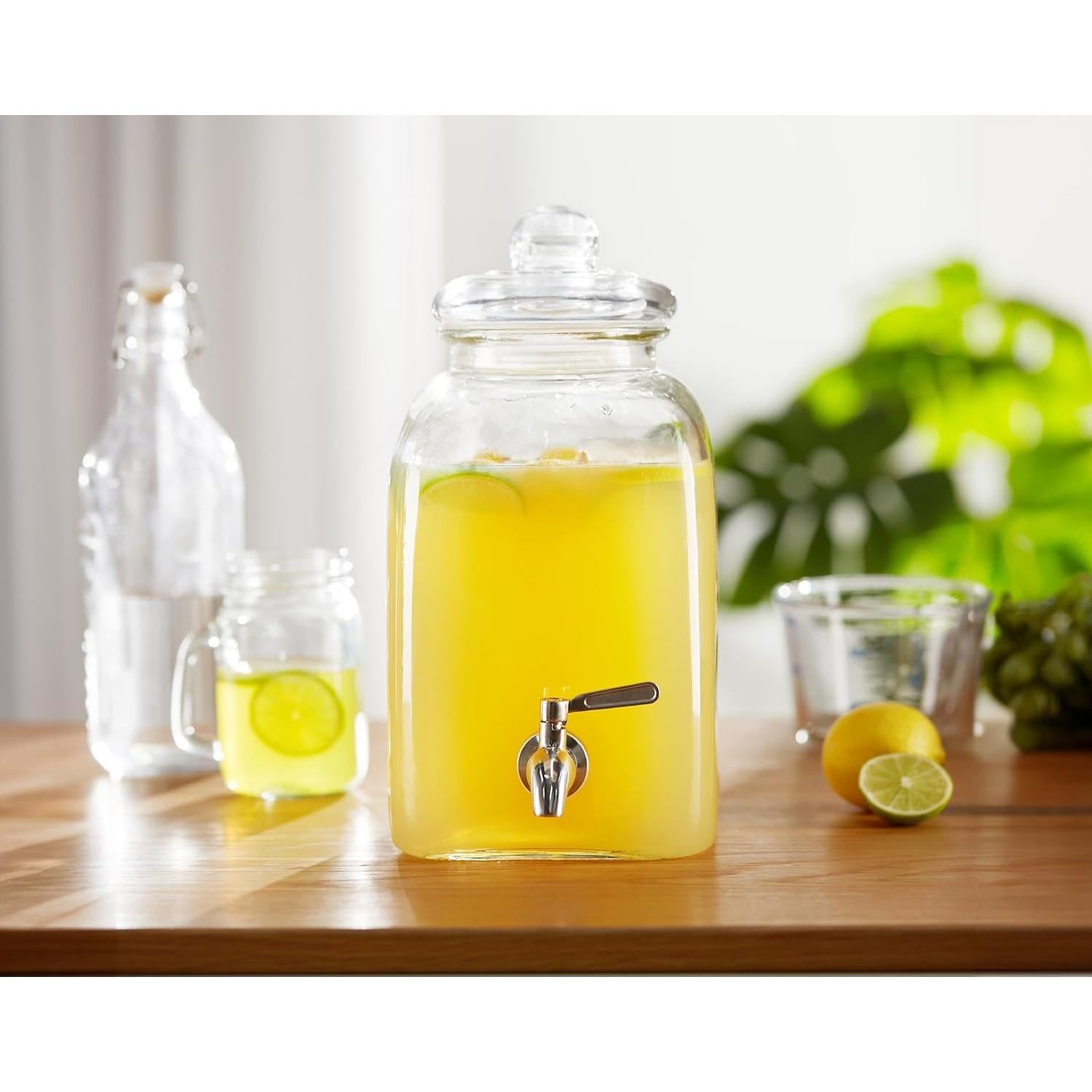 Dispensador de Bebidas KooK de Vidrio 4.73L con Grifo Inoxidable