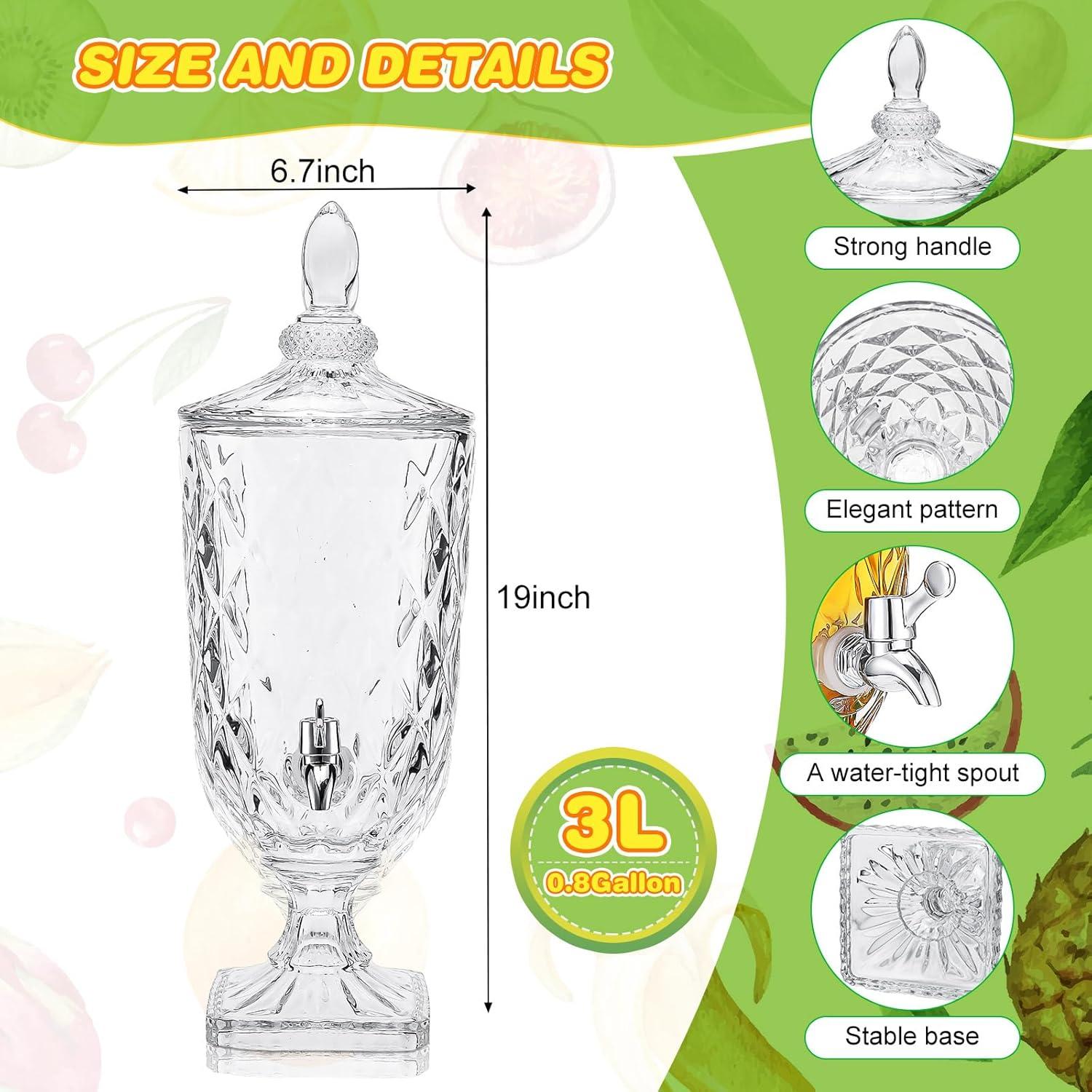 Dispensadores de Bebidas de Vidrio Nuogo 2 Pcs 3L Vintage