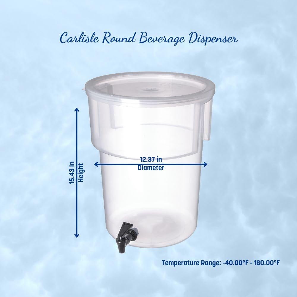 Dispensador de Bebidas Redondo Carlisle 19L con Grifo Transparente
