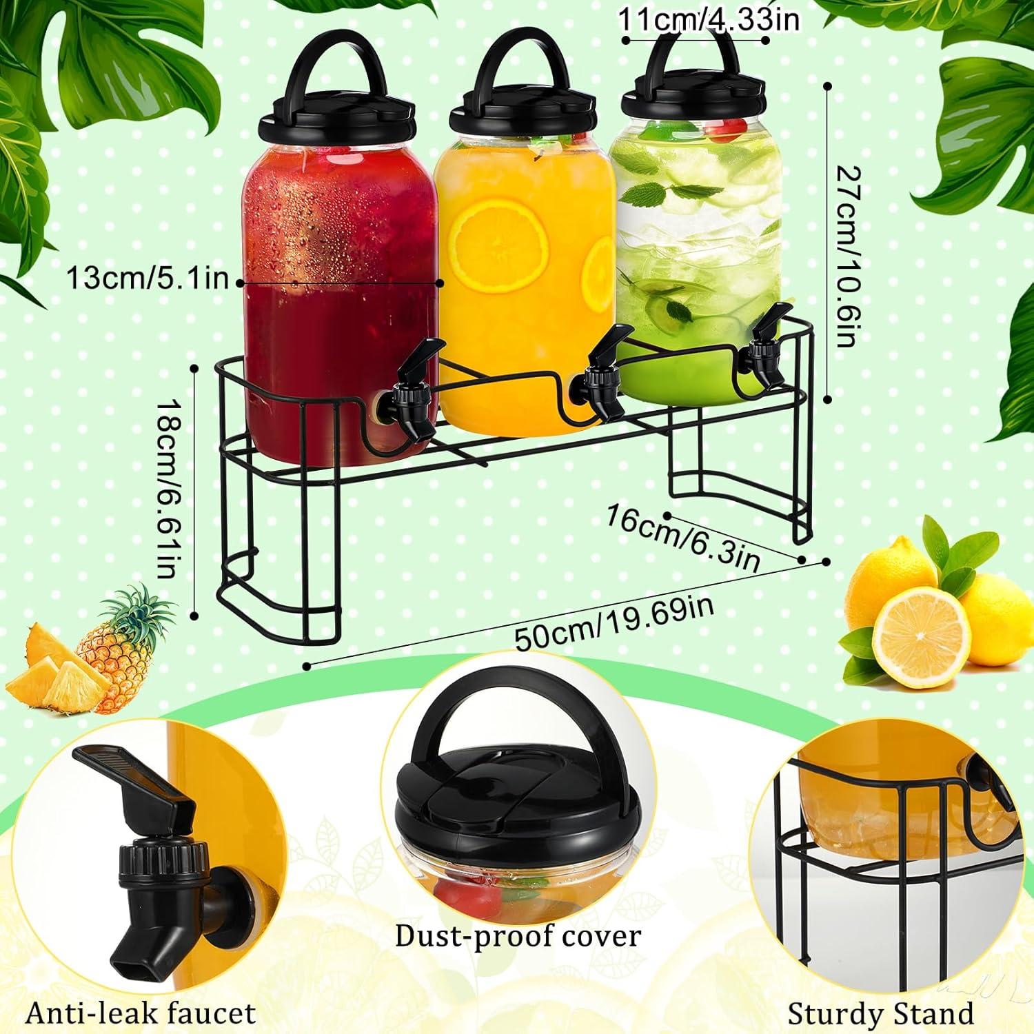 Dispensador de Bebidas Tanlade 3.8L con Soporte de Metal Negro