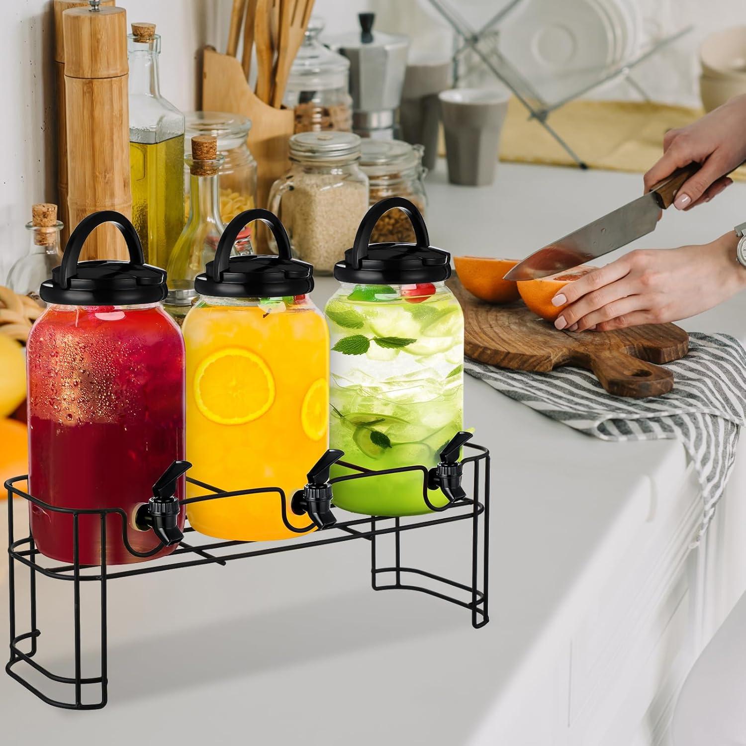 Dispensador de Bebidas Tanlade 3.8L con Soporte de Metal Negro