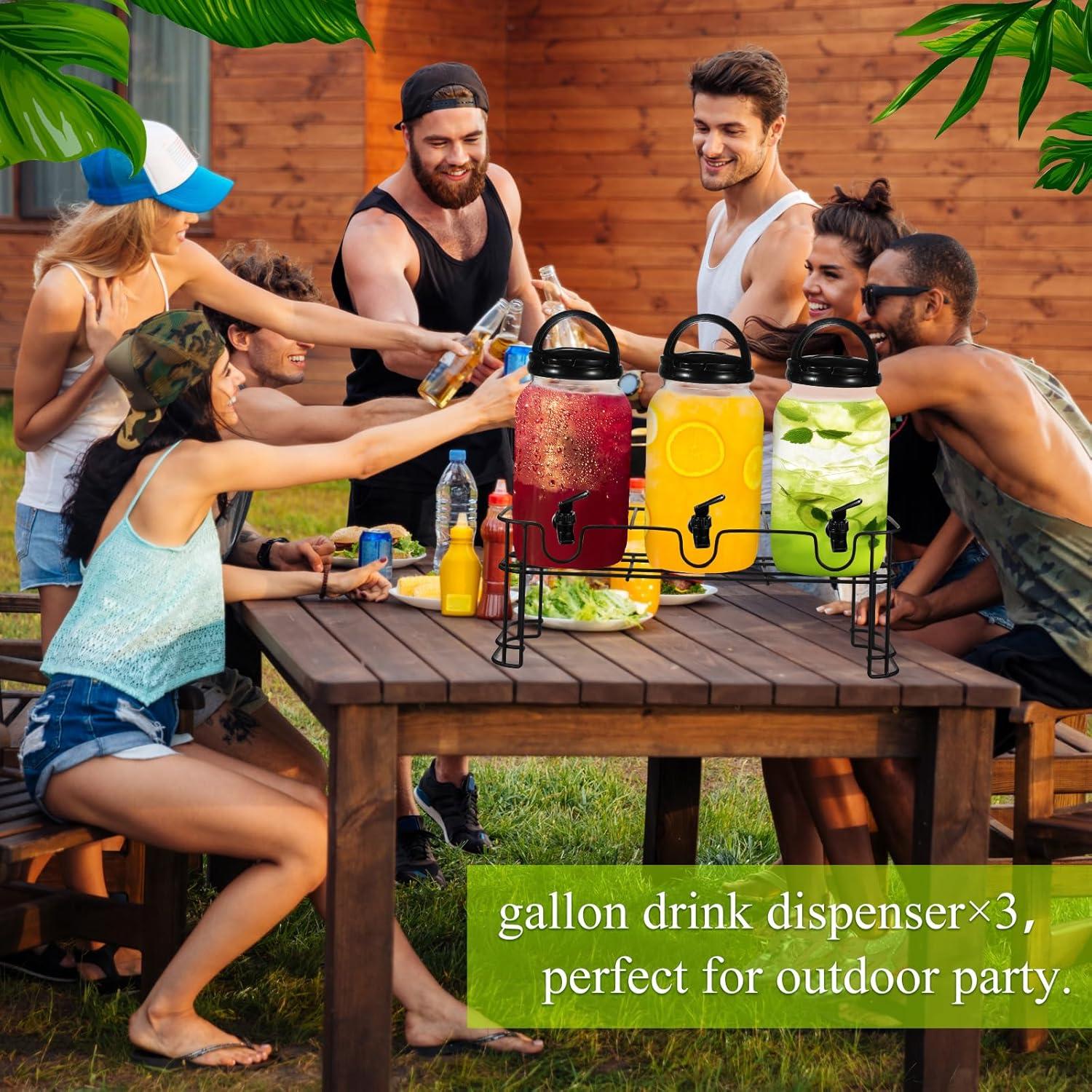 Dispensador de Bebidas Tanlade 3.8L con Soporte de Metal Negro