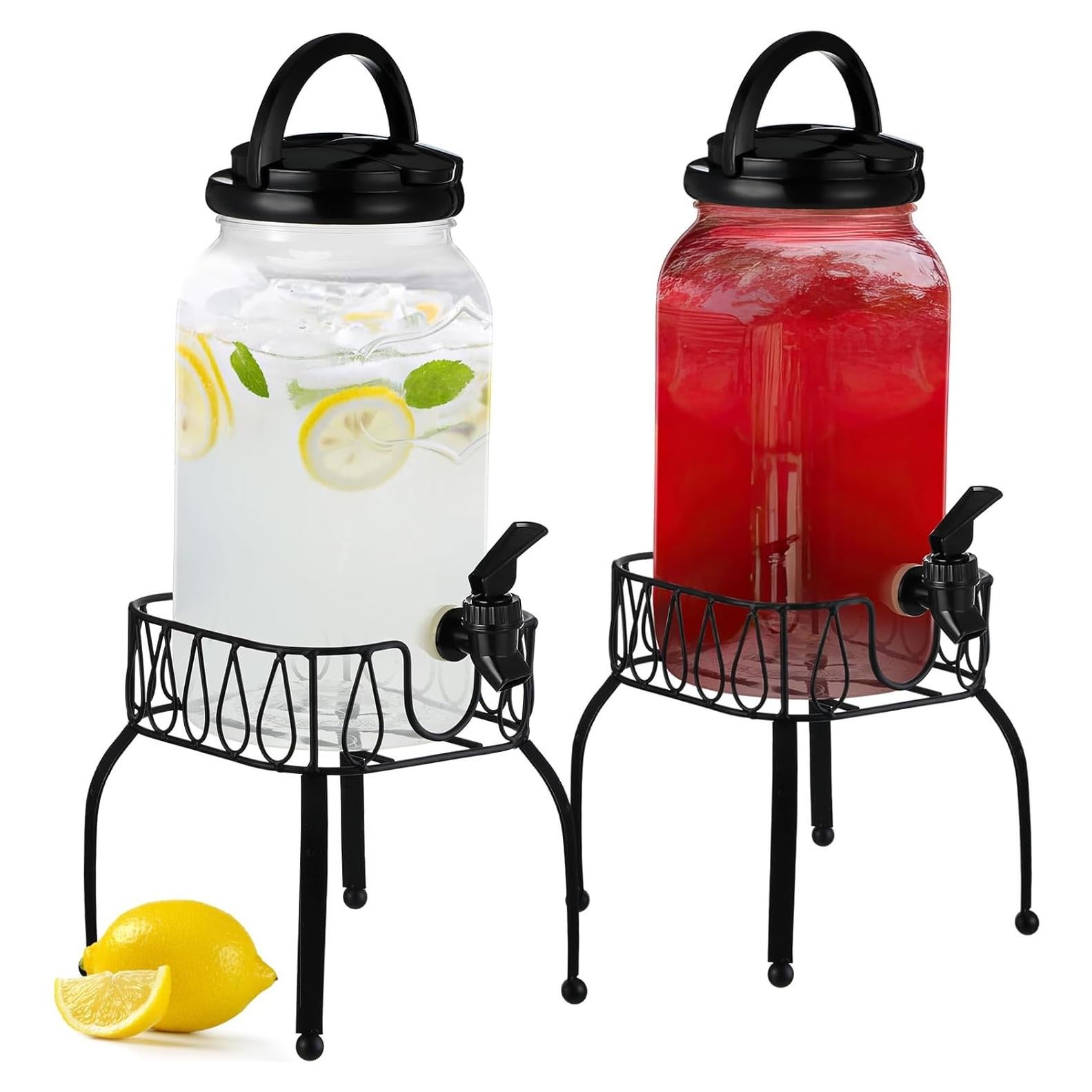 Dispensador de Bebidas Tanlade 3.8L con Soporte de Metal Negro
