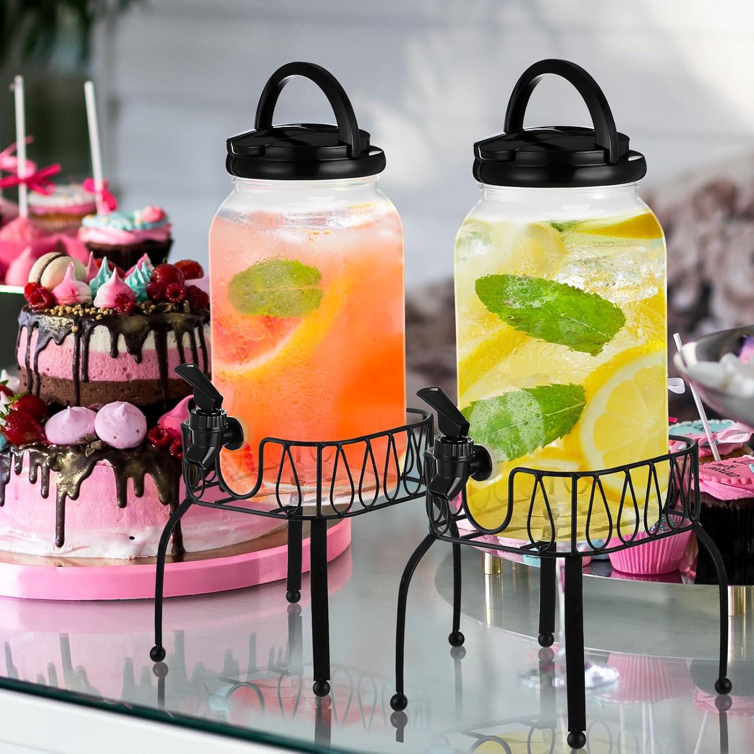 Dispensador de Bebidas Tanlade 3.8L con Soporte de Metal Negro