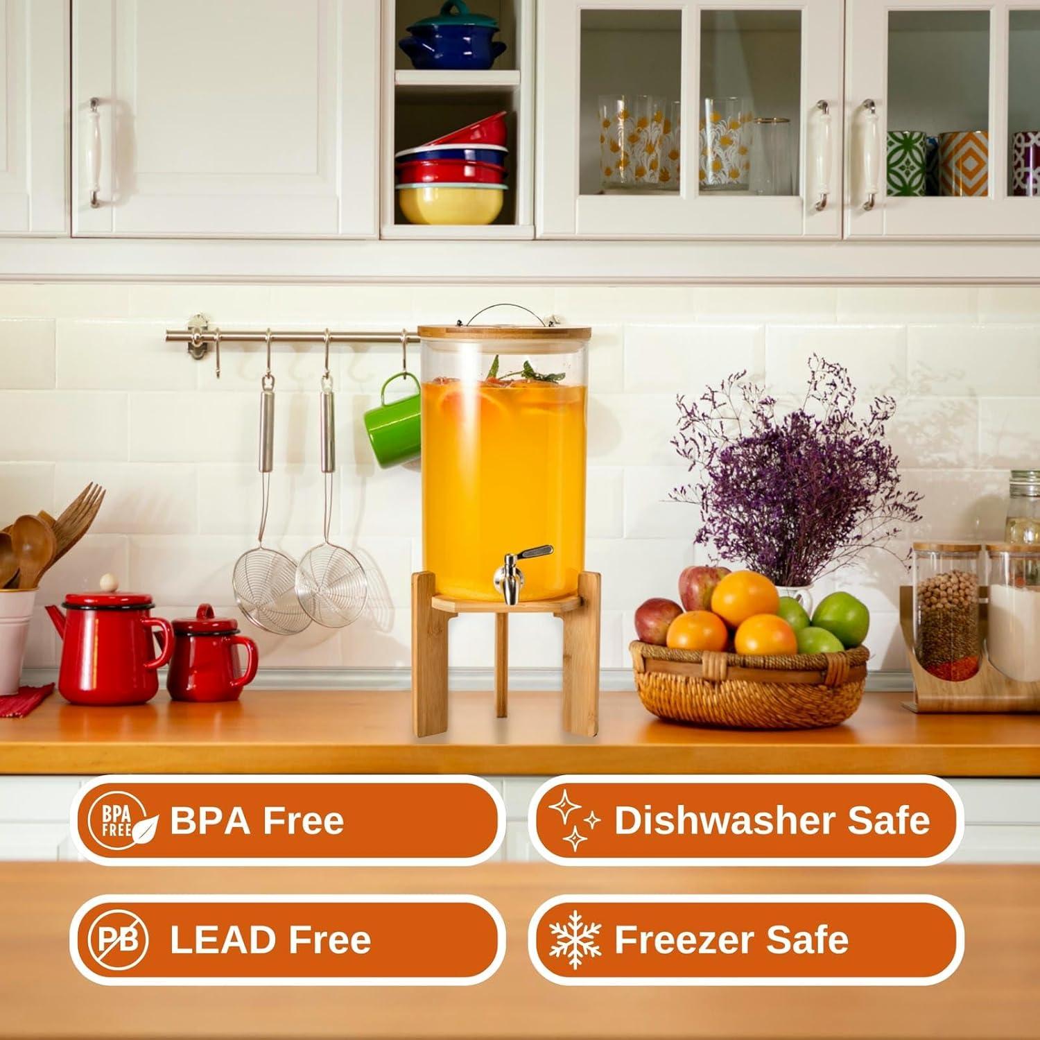 Dispensador de Bebidas de Vidrio Strirumo 2.1 Galones con Grifo