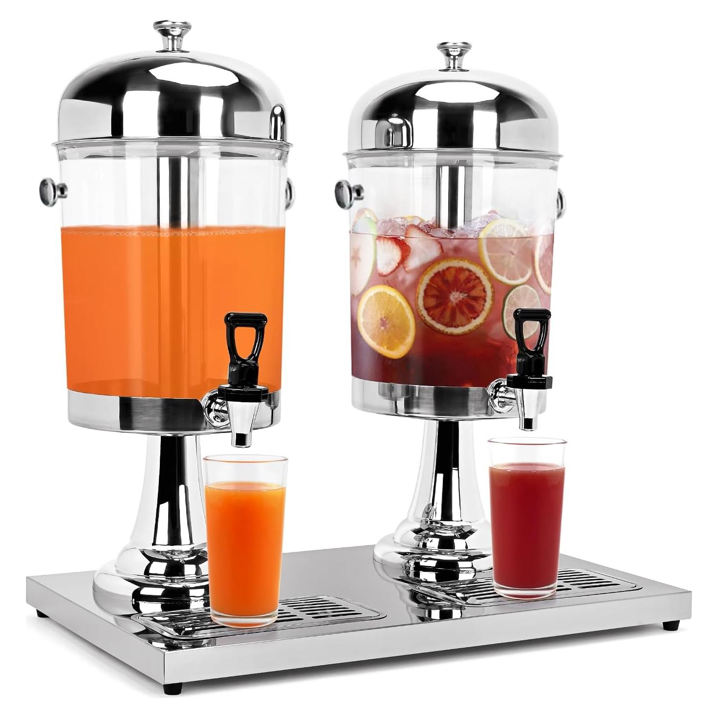 Dispensador de Bebidas Doble 16.6 L Acero Inoxidable Tonchean