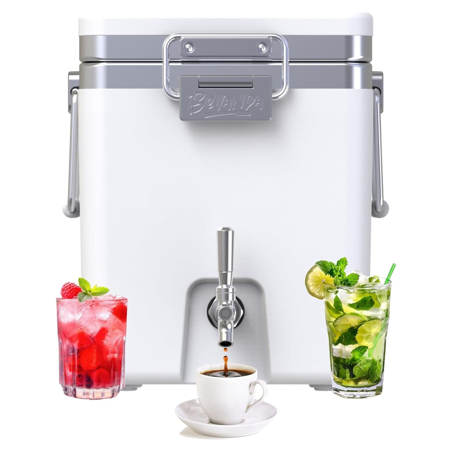 Dispensador de Bebidas Aislado Bevanda 11.4L Acero Inoxidable Blanco