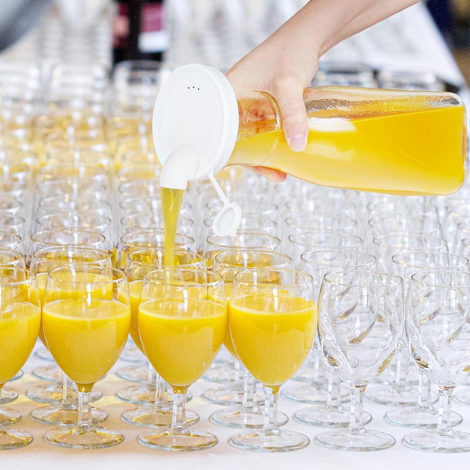 Jarra de Vidrio 1L Ritayedet Cuadrada con Tapa y Pico 4 Piezas