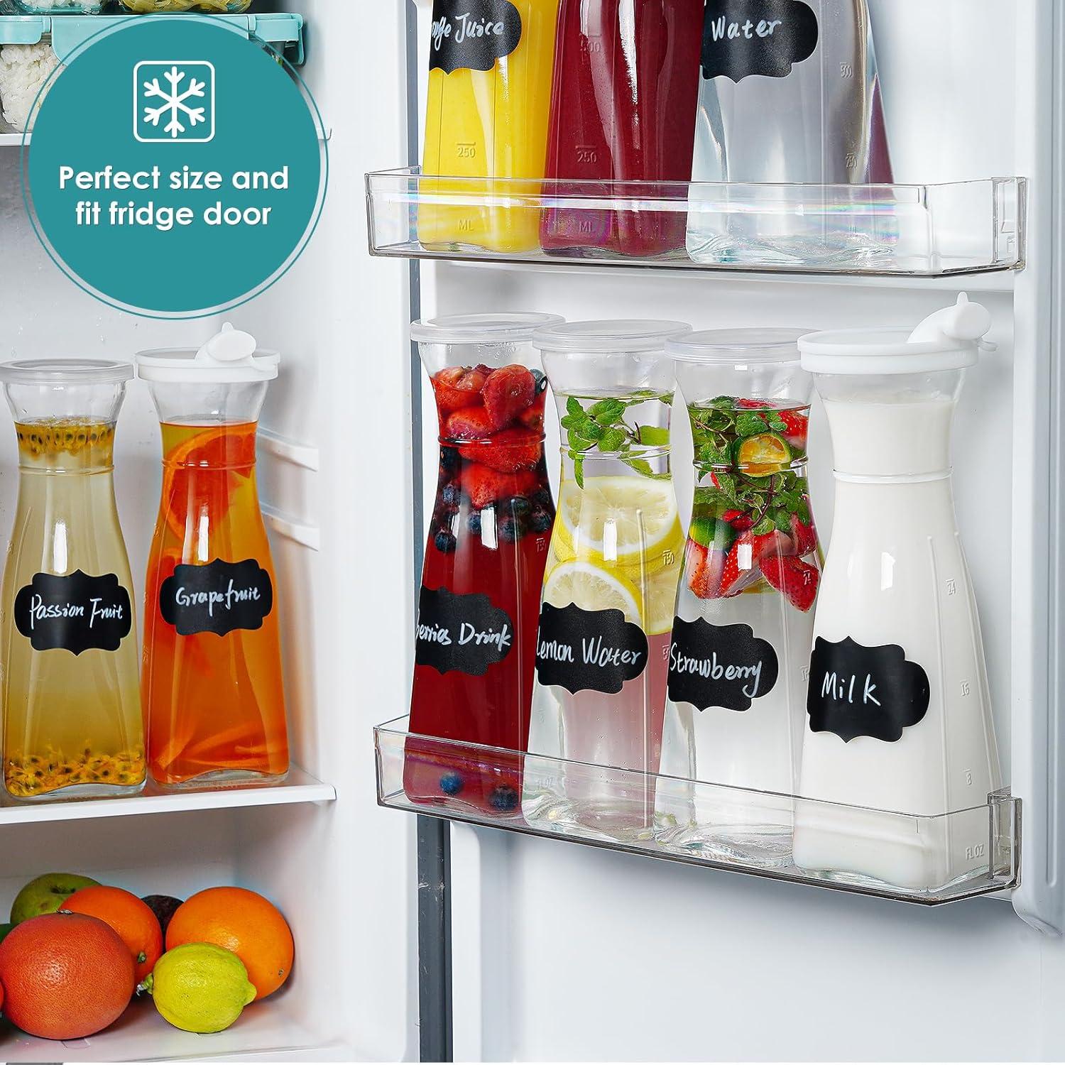 Jarra de Vidrio 1L Ritayedet Cuadrada con Tapa y Pico 4 Piezas