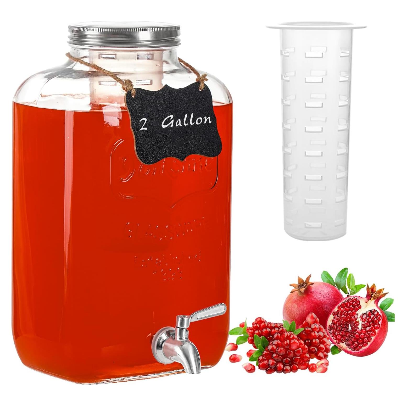 Dispensador de Bebidas de Vidrio Einfache 7.57L con Grifo Inoxidable