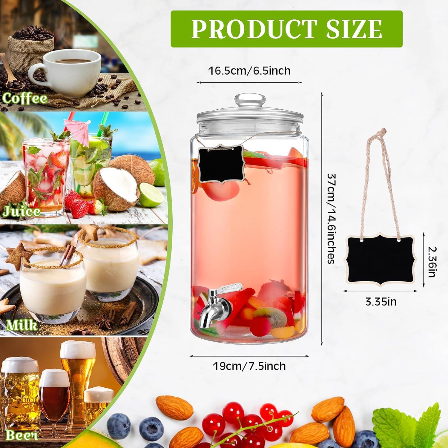 Dispensador de Bebidas de Vidrio Bokon 2 Galones con Grifo