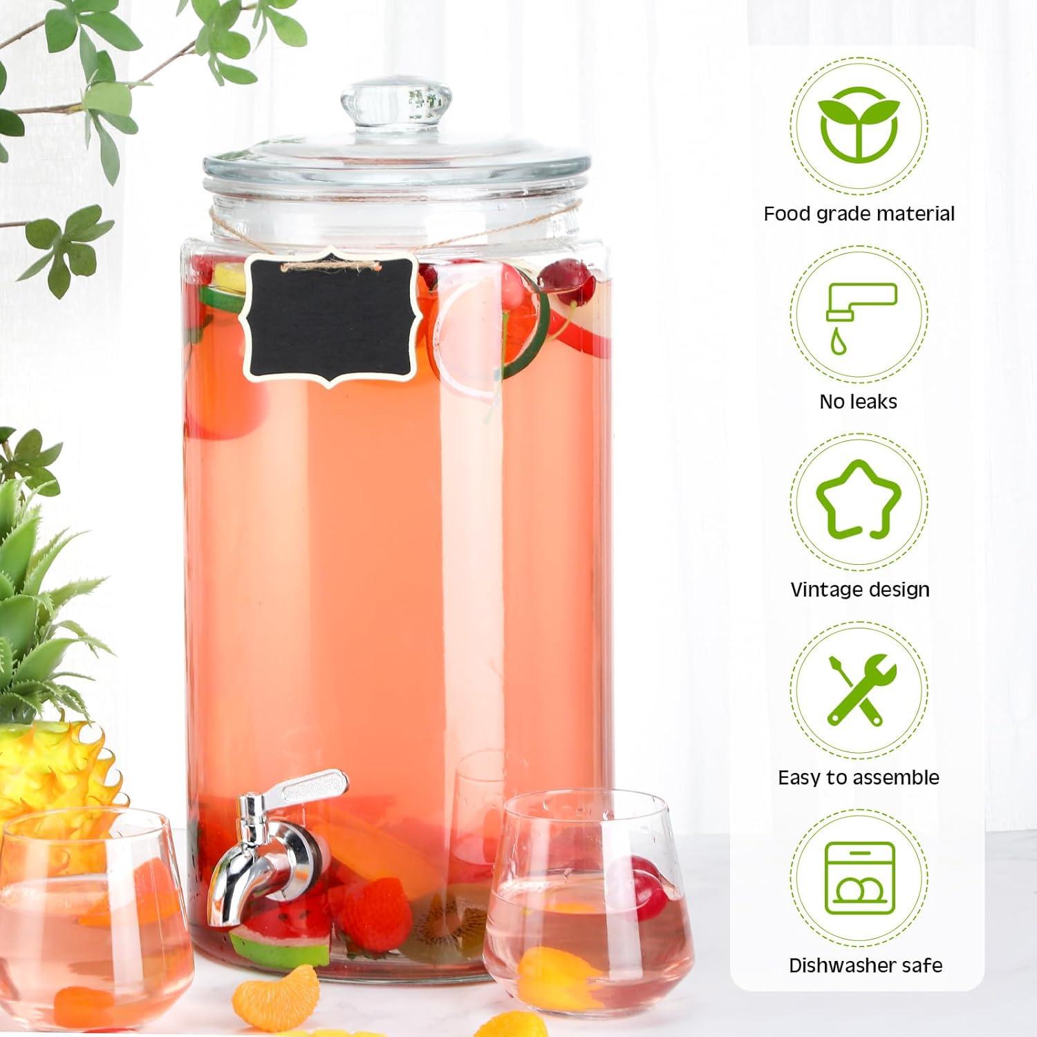 Dispensador de Bebidas de Vidrio Bokon 2 Galones con Grifo