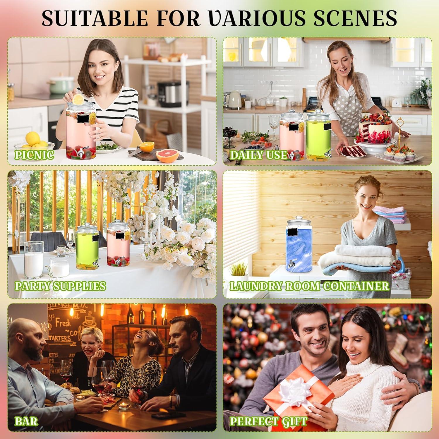 Dispensador de Bebidas de Vidrio Bokon 2 Galones con Grifo