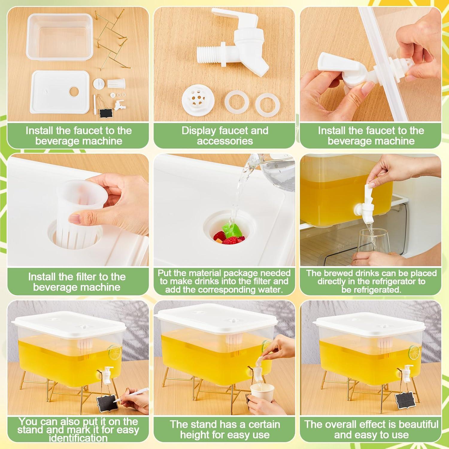 Paquete 2 Dispensadores de Bebidas 13L Sunnychicc con 60 Vasos