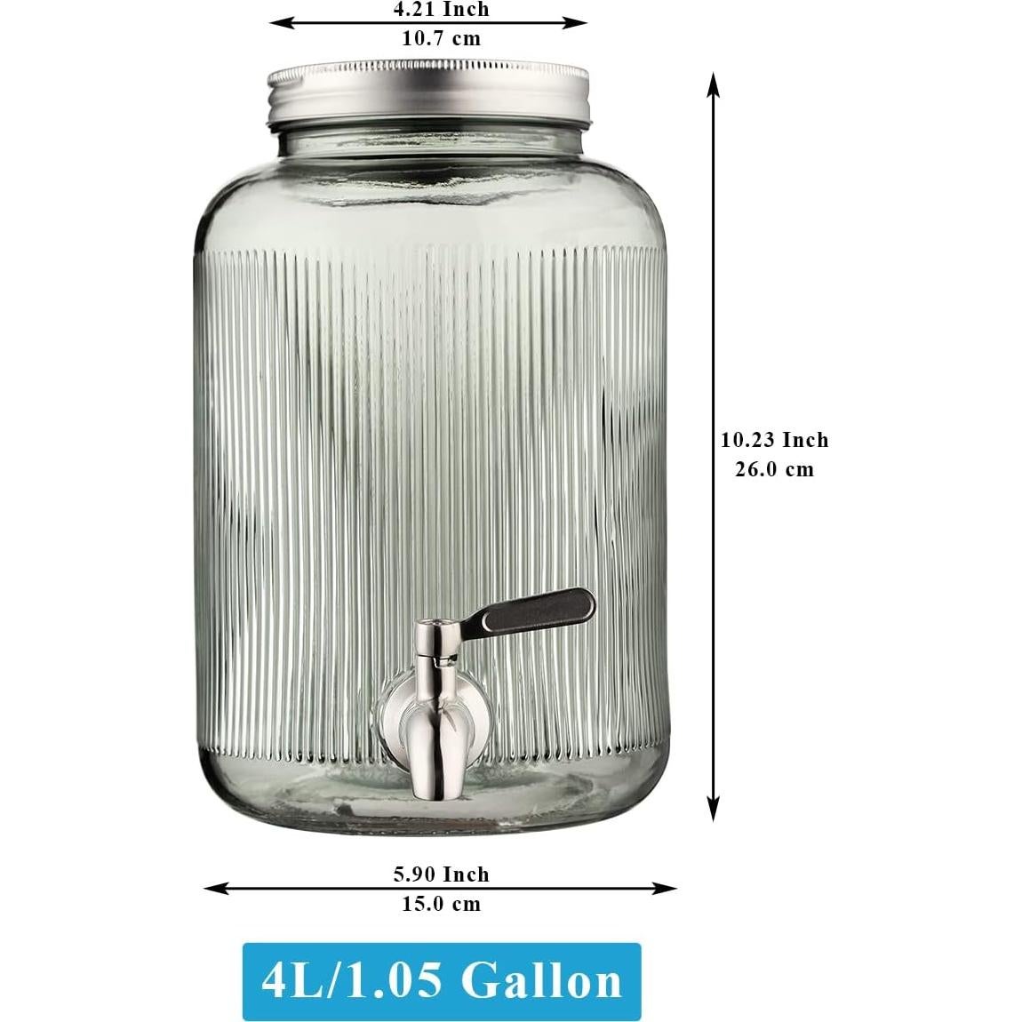 Dispensador de Bebidas de Vidrio Berglander 3.8L con Grifo Inoxidable