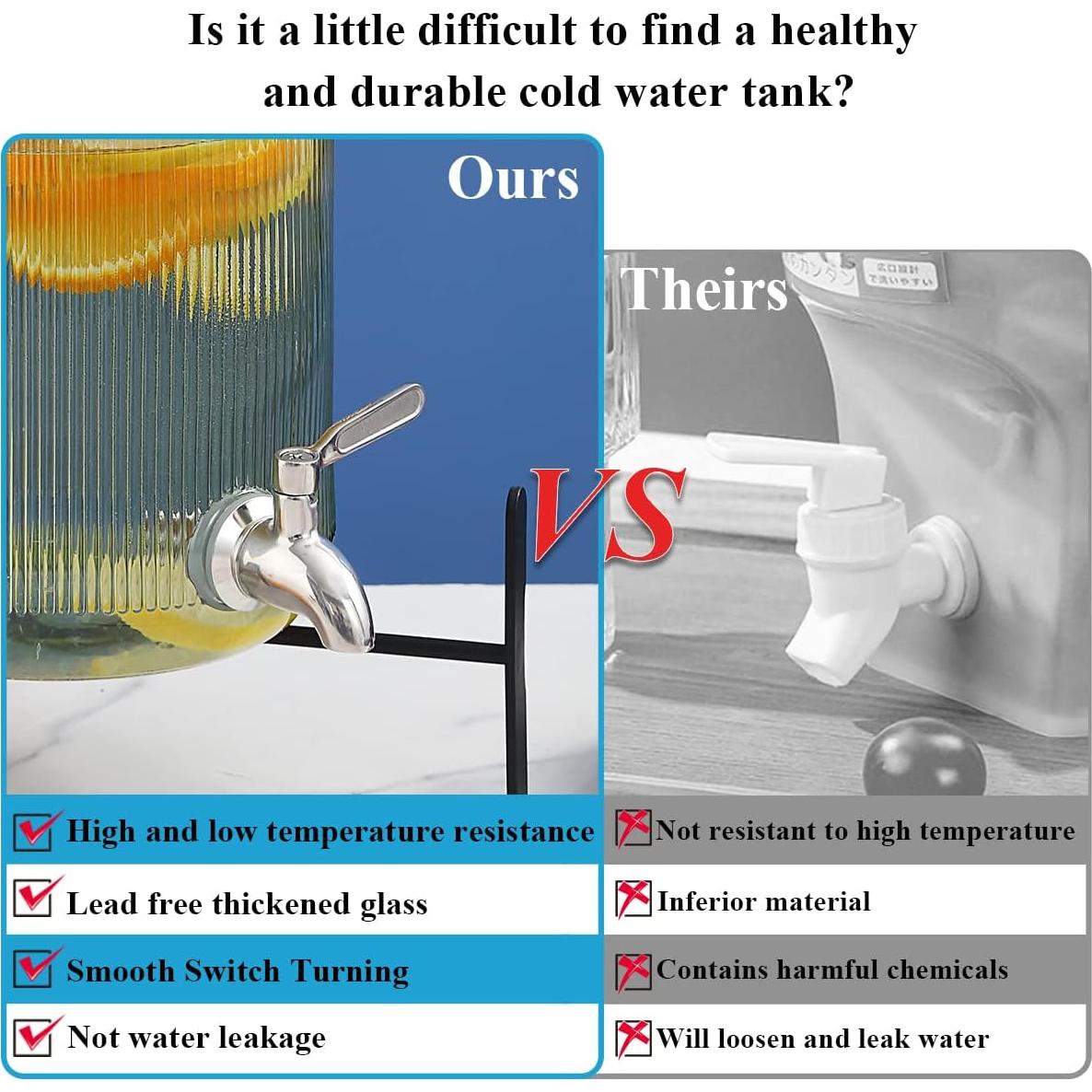 Dispensador de Bebidas de Vidrio Berglander 3.8L con Grifo Inoxidable