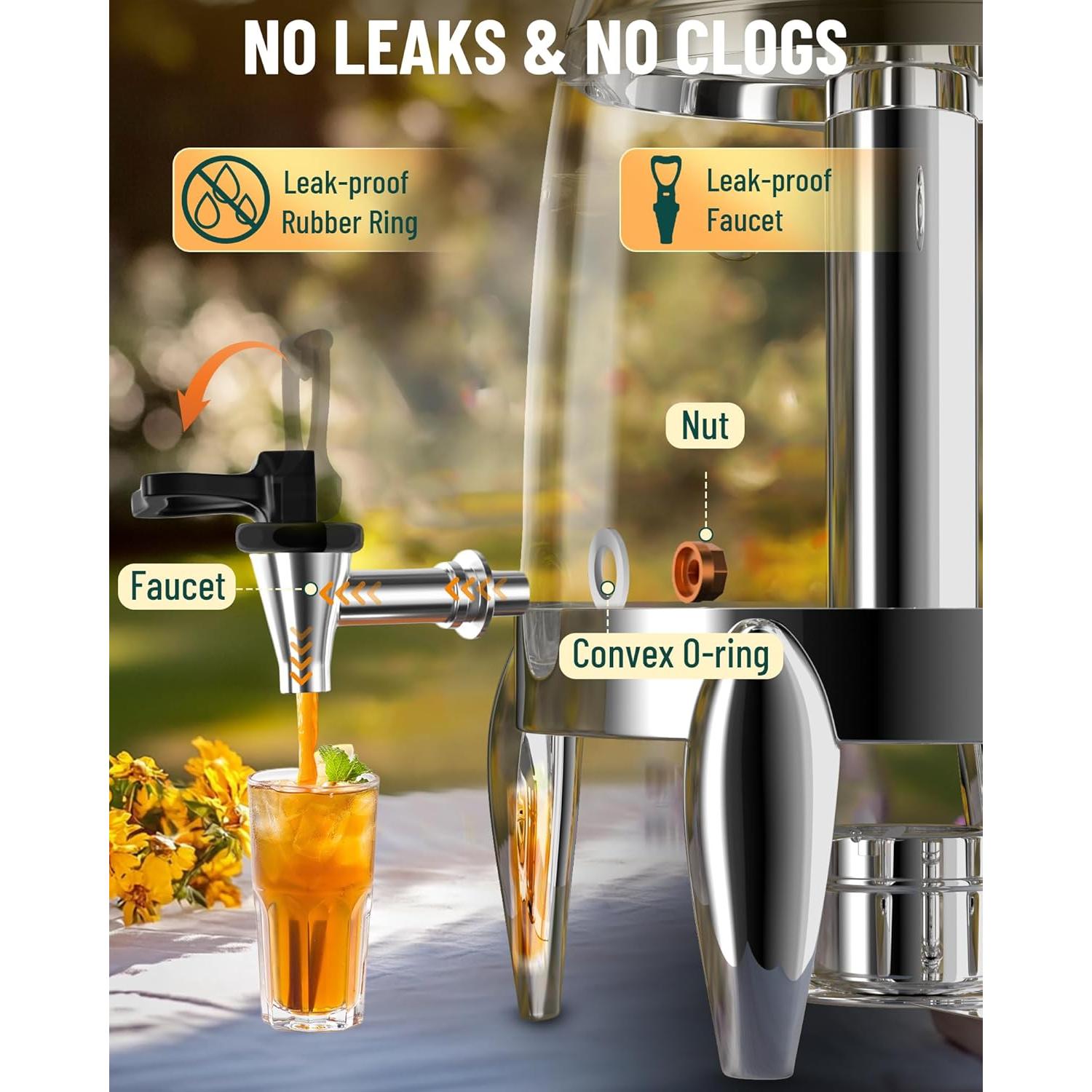 Dispensador de Bebidas WantJoin 3.2 Galones Acero Inoxidable