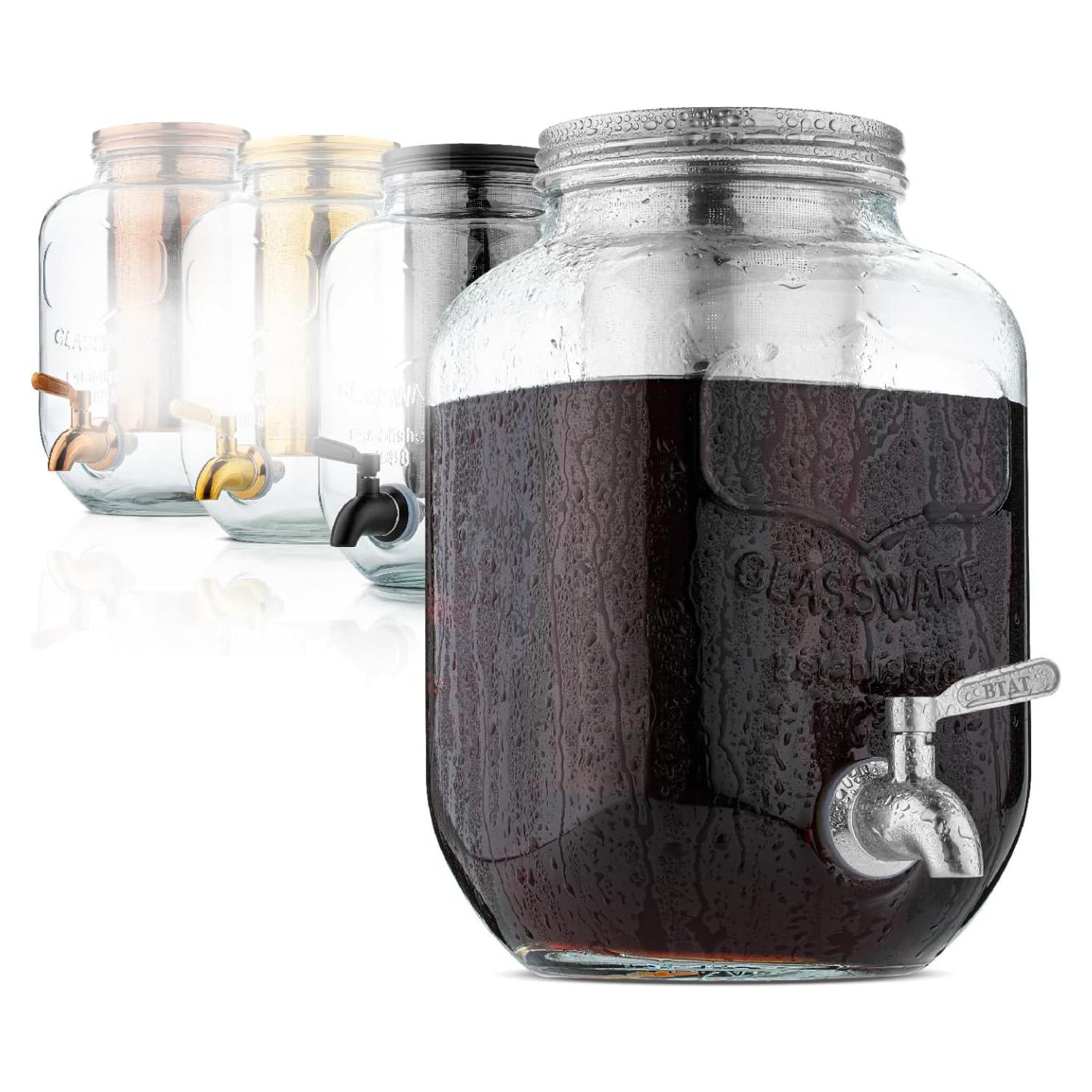 Cafetera Cold Brew BTaT 1 Galón Vidrio Acero Inoxidable