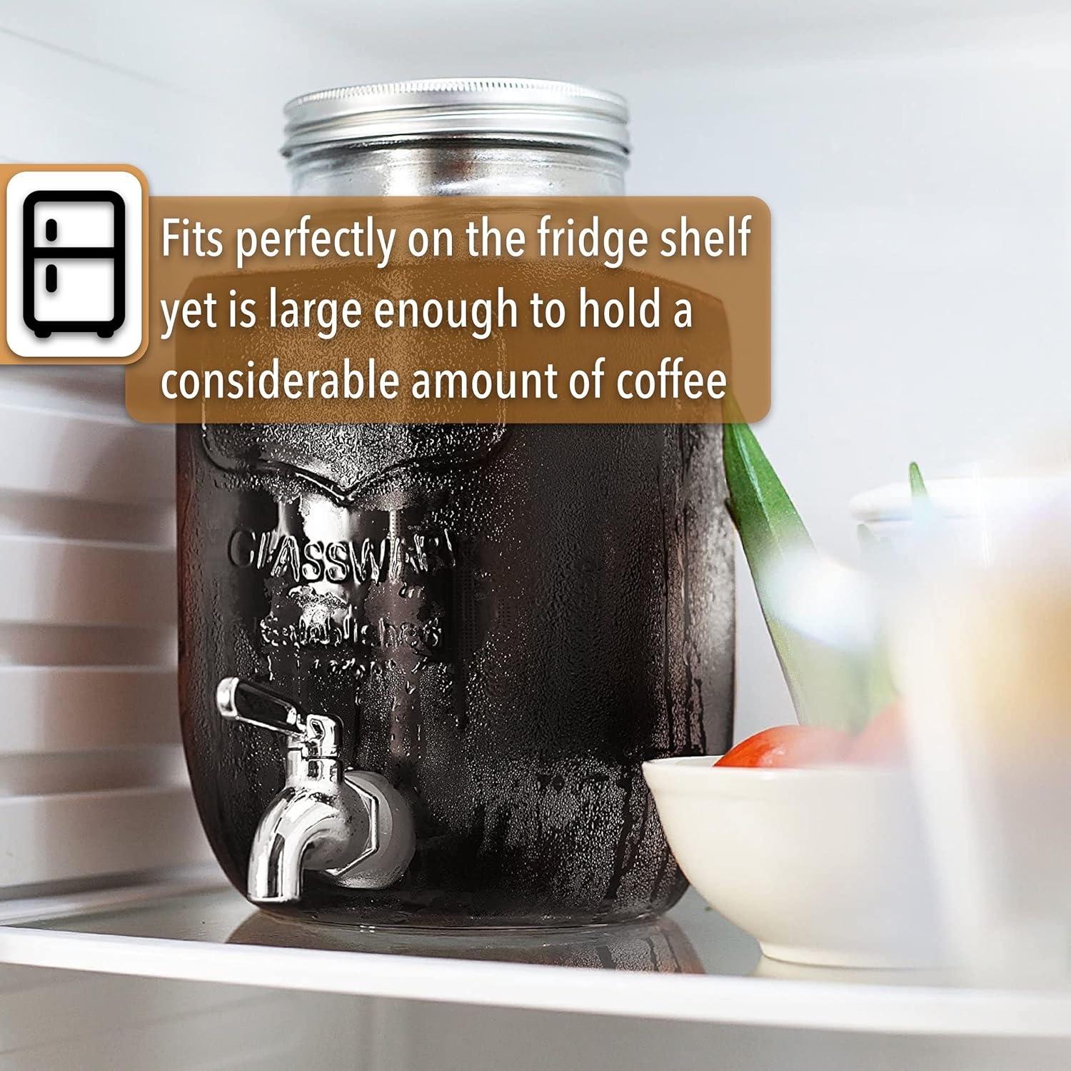 Cafetera Cold Brew BTaT 1 Galón Vidrio Acero Inoxidable