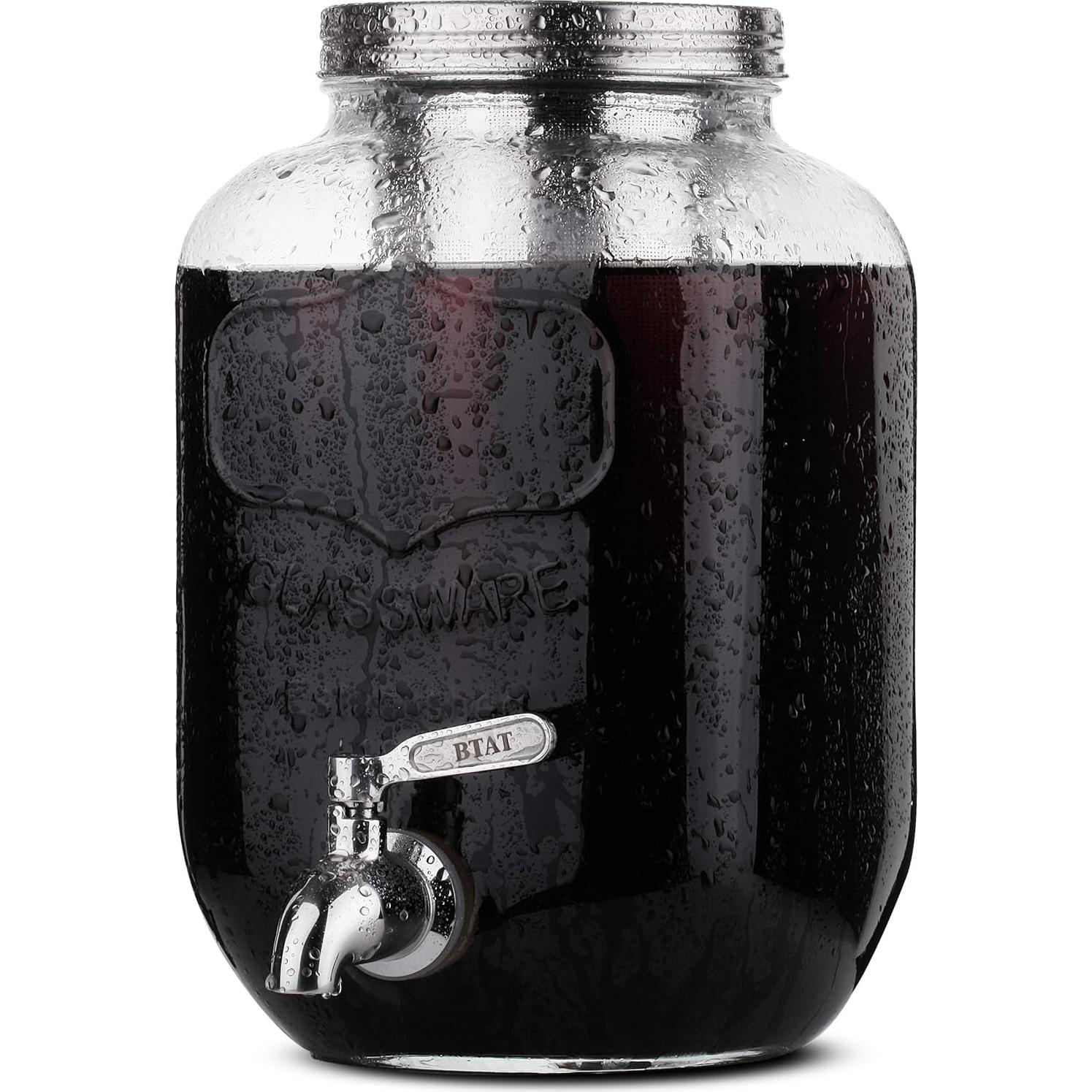 Cafetera Cold Brew BTaT 1 Galón Vidrio Acero Inoxidable