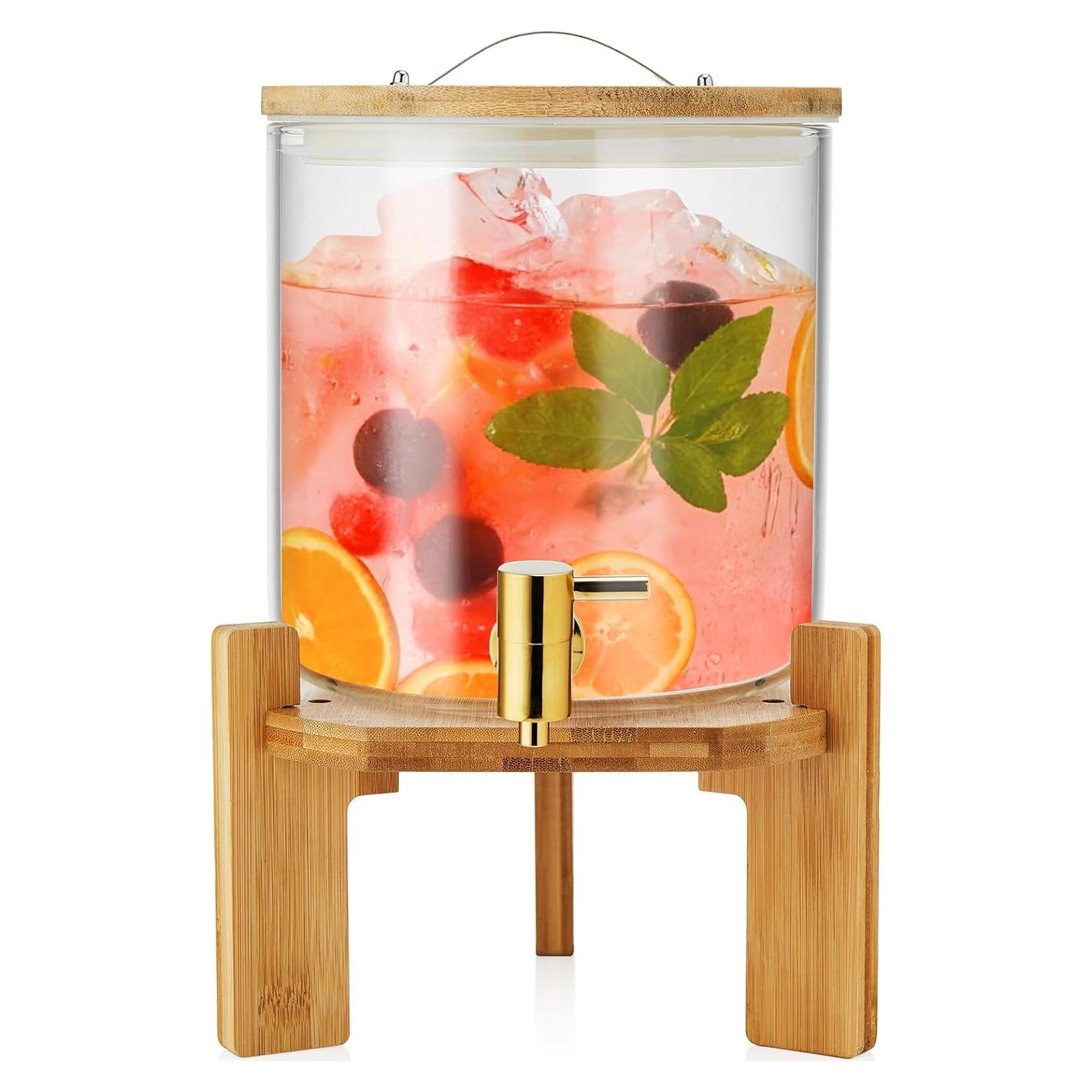 Dispensador de Bebidas de Vidrio DOPUDO 5L con Grifo Inoxidable