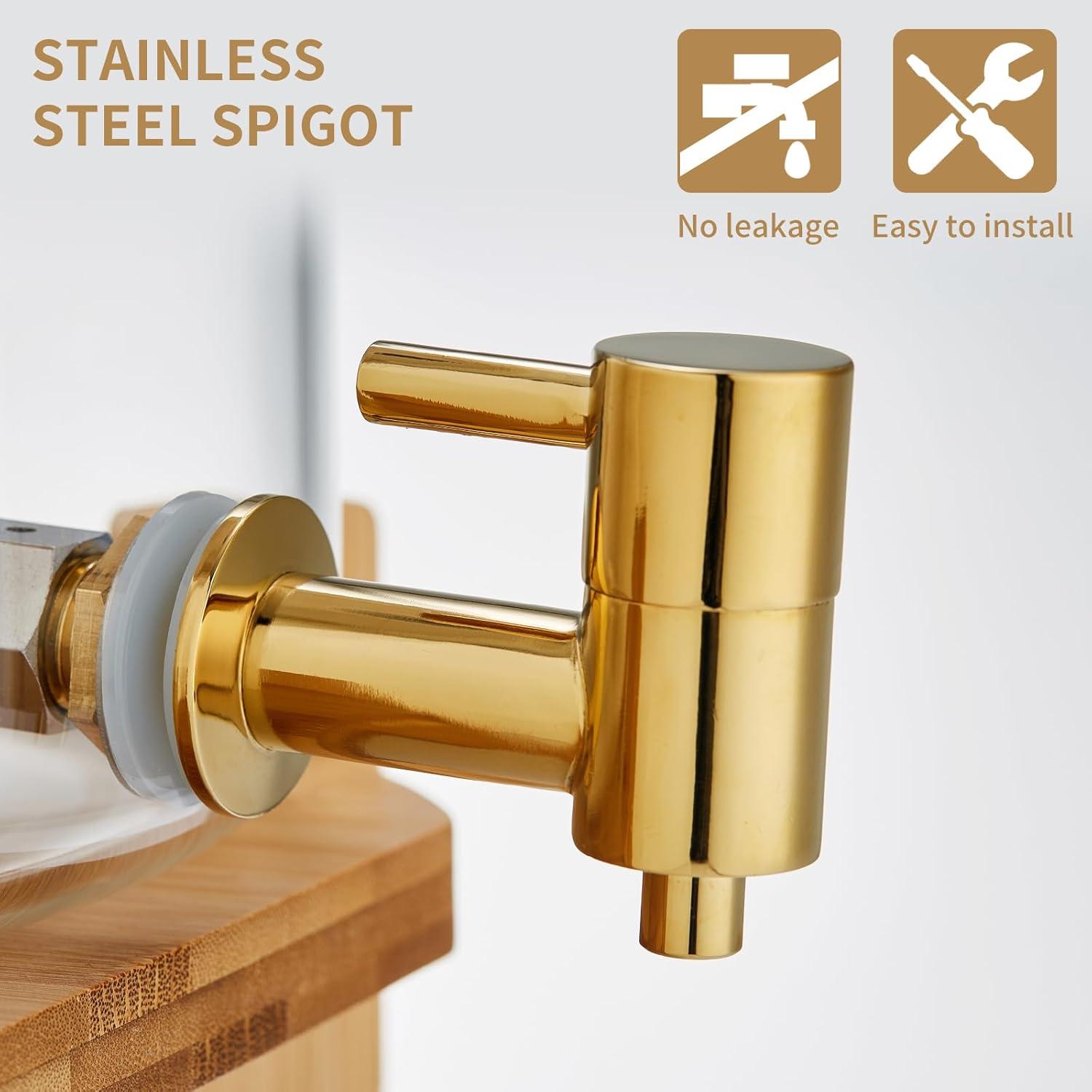 Dispensador de Bebidas de Vidrio DOPUDO 5L con Grifo Inoxidable