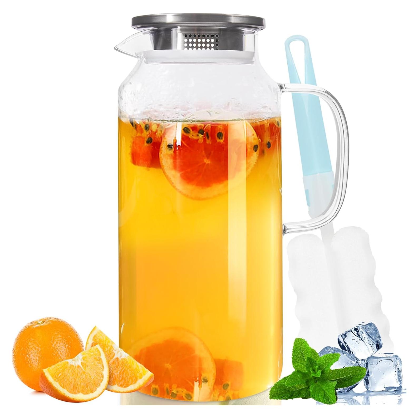 Jarra de Vidrio Yirilan 2L con Tapa y Pico Antigoteo